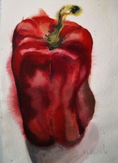 Poivron rouge n° 2, peinture, aquarelle sur papier