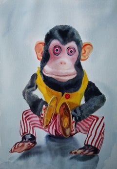 Monkey Toy, Painting, Watercolor on Paper