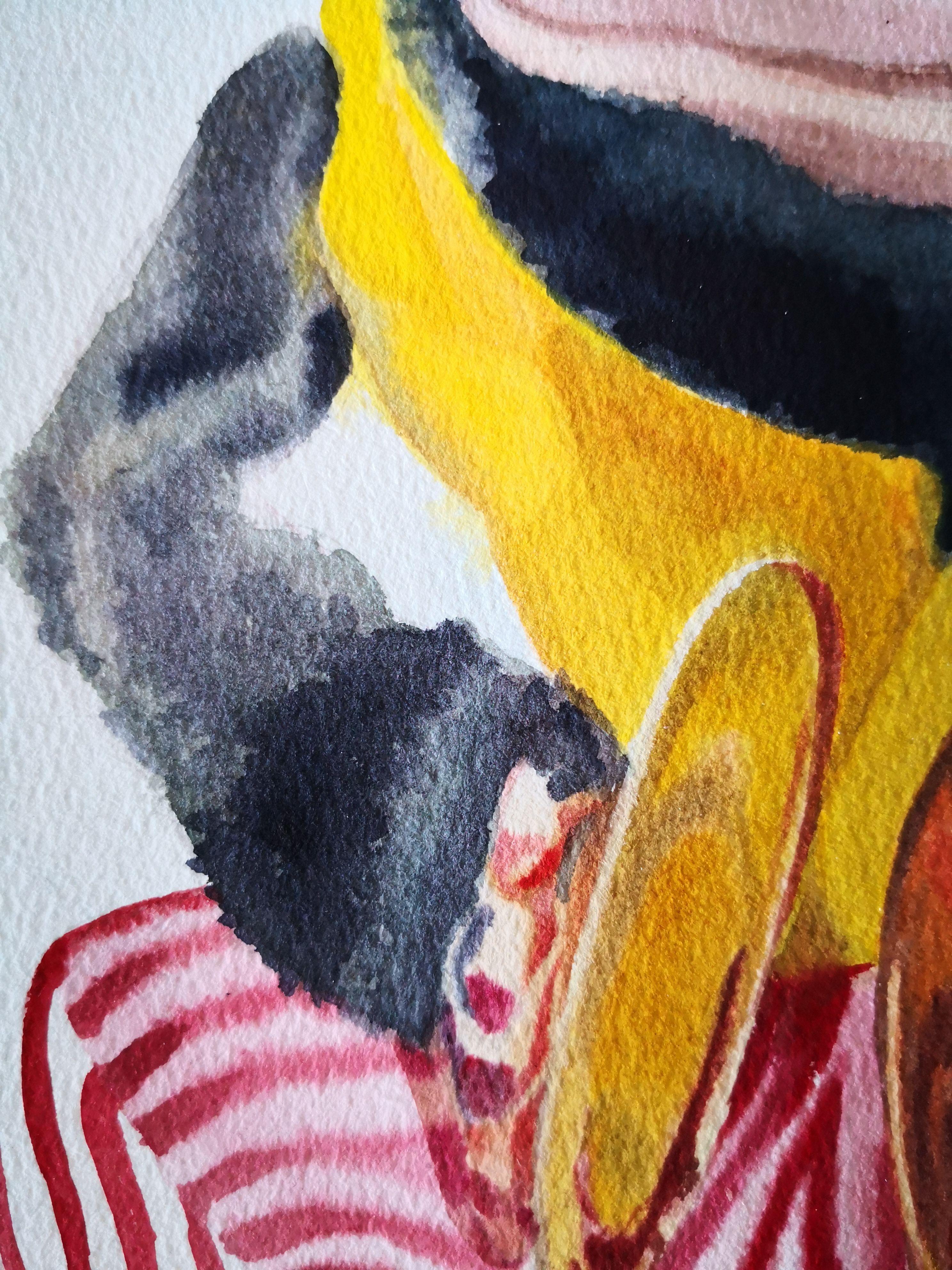 Monkey Toy, Painting, Watercolor on Paper For Sale 2