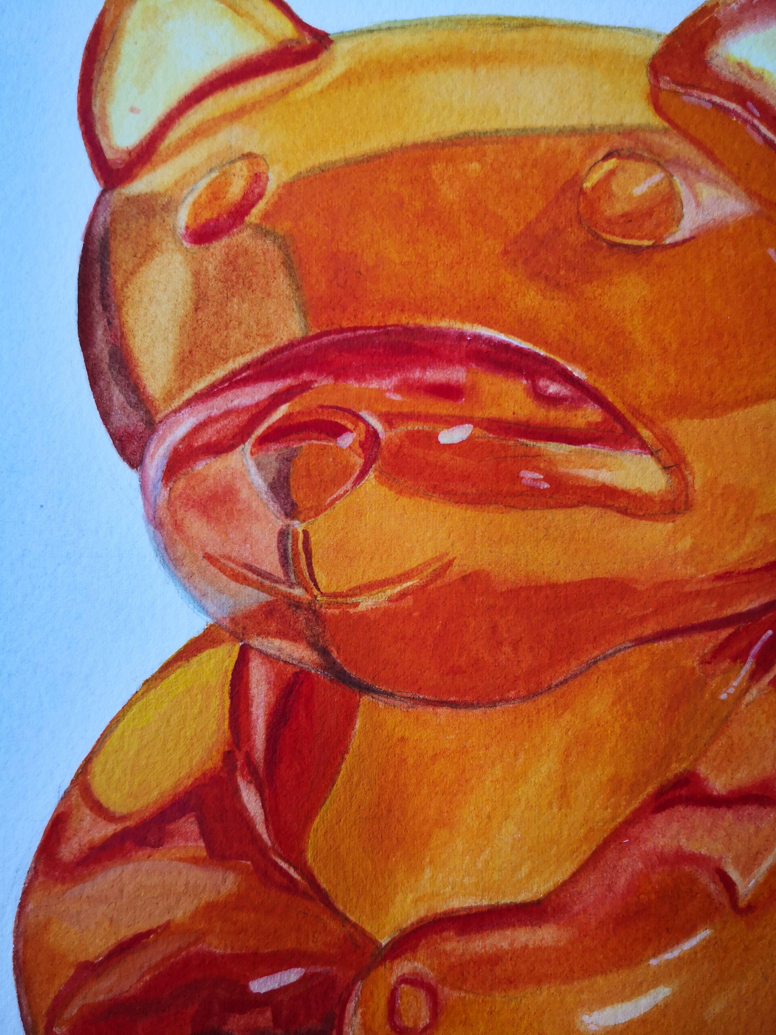 Orange Gummy Bear, Painting, Watercolor on Paper For Sale 2
