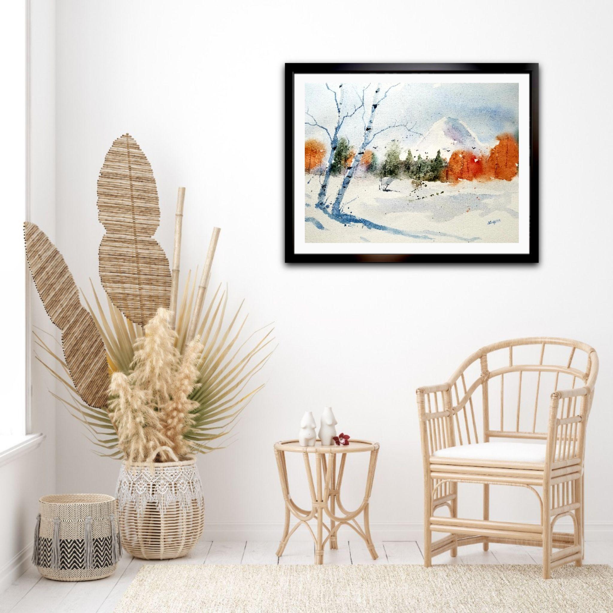 Bosques de invierno, Pintura, Acuarela sobre papel de acuarela - Art Contemporáneo de Jim Lagasse