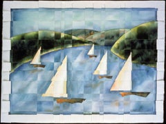 Segelboote St. John, Gemälde, Aquarell auf Papier