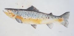 Trout, Painting, Watercolor on Watercolor Paper
