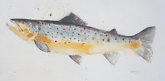 Trout, Gemälde, Aquarell auf Aquarellpapier