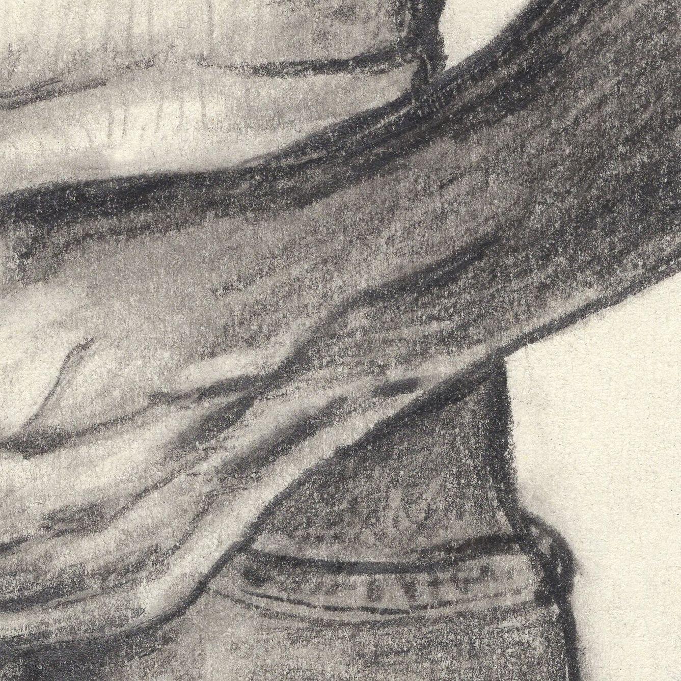 Graphite on paper work  depicting a man undoing his belt :: Drawing :: Classical :: This piece comes with an official certificate of authenticity signed by the artist :: Ready to Hang: No :: Signed: Yes :: Signature Location: Monogrammed on the