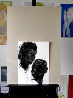 Mother with child, Drawing, Pencil/Colored Pencil on Paper