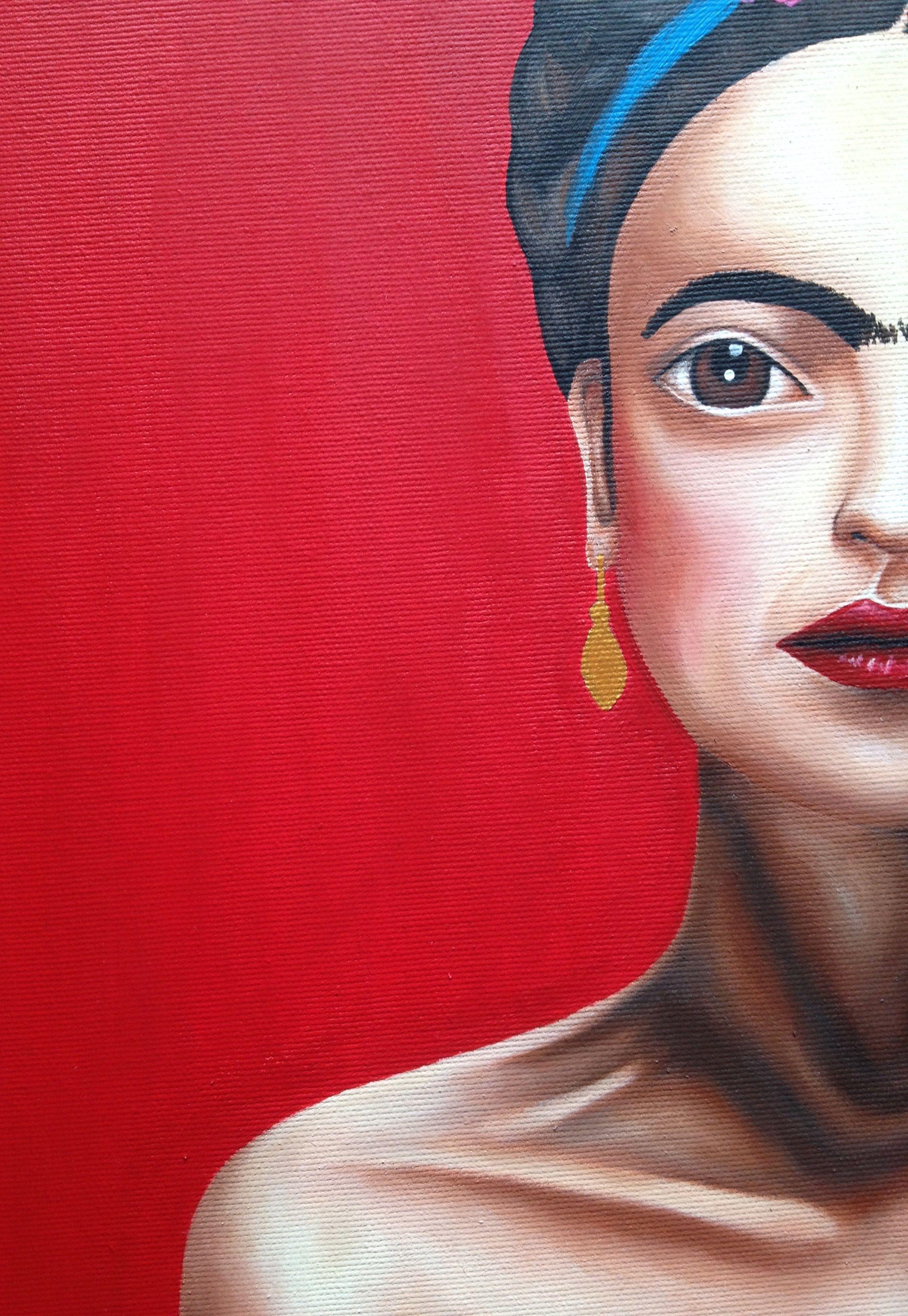 FRIDA KAHLO, Painting, Watercolor on Canvas - Contemporary Art by Christina Bilbili