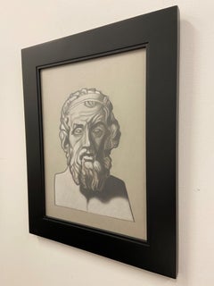 Homers Kopf, Zeichnung, Kohle auf Papier