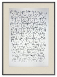 FACES #3, Zeichnung, Stift und Tinte auf Aquarellpapier