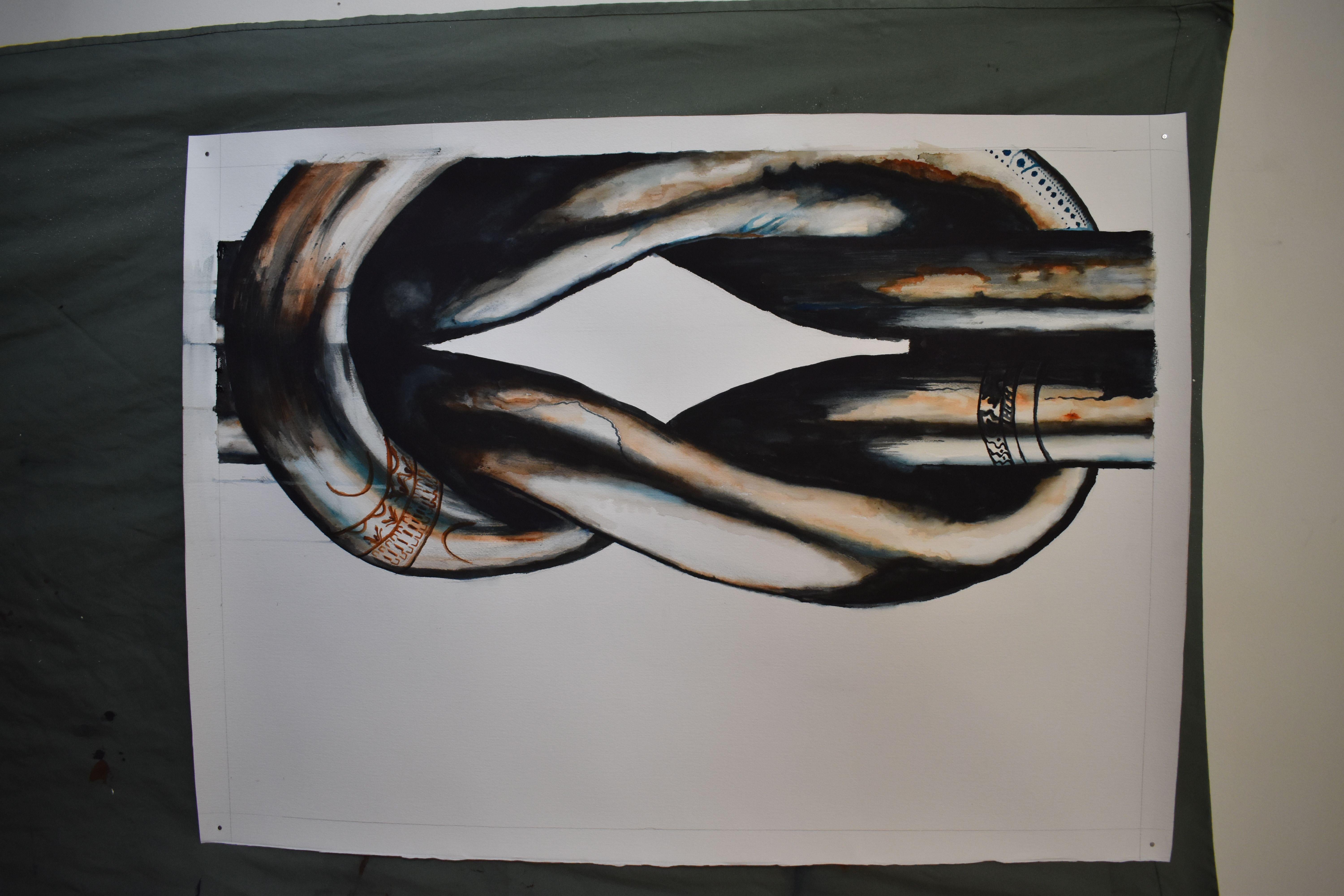 Invincible, peinture, aquarelle sur papier - Art de Emily Redd