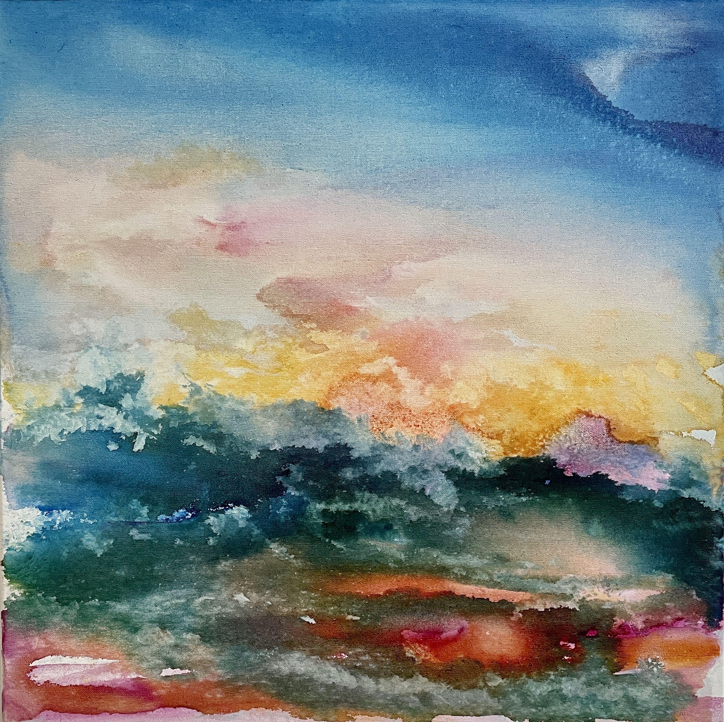 Stormy Times, Painting, Watercolor on Canvas - Art by Gesa Reuter