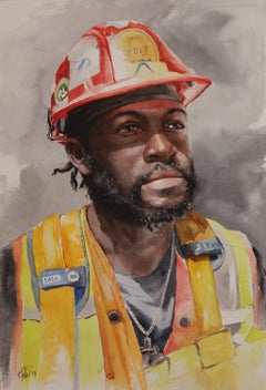 Worker_01, Gemälde, Aquarell auf Aquarellpapier