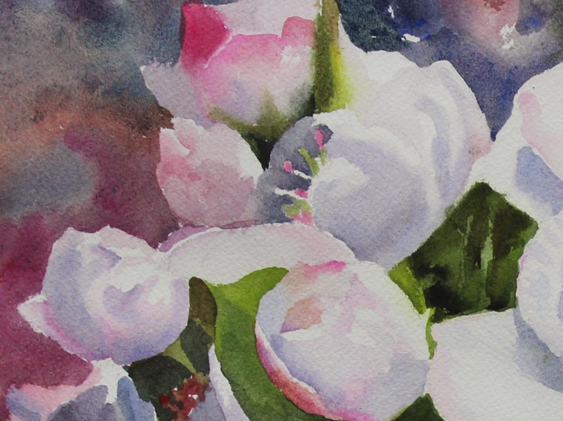 Flower_13, Painting, Watercolor on Paper - Impressionist Art by Helal Uddin