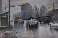 Après la fusion de la neige, Canada_01, peinture, aquarelle sur papier aquarelle