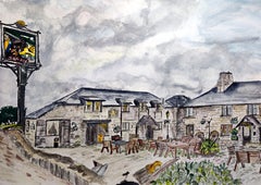 Jamaica Inn on Bodmin Moor, Cornwall, Painting, Watercolor on Watercolor Paper