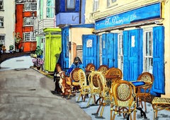 Girl at the Inn, The Devonport Inn, Cornouailles, peinture, aquarelle sur aquarelle