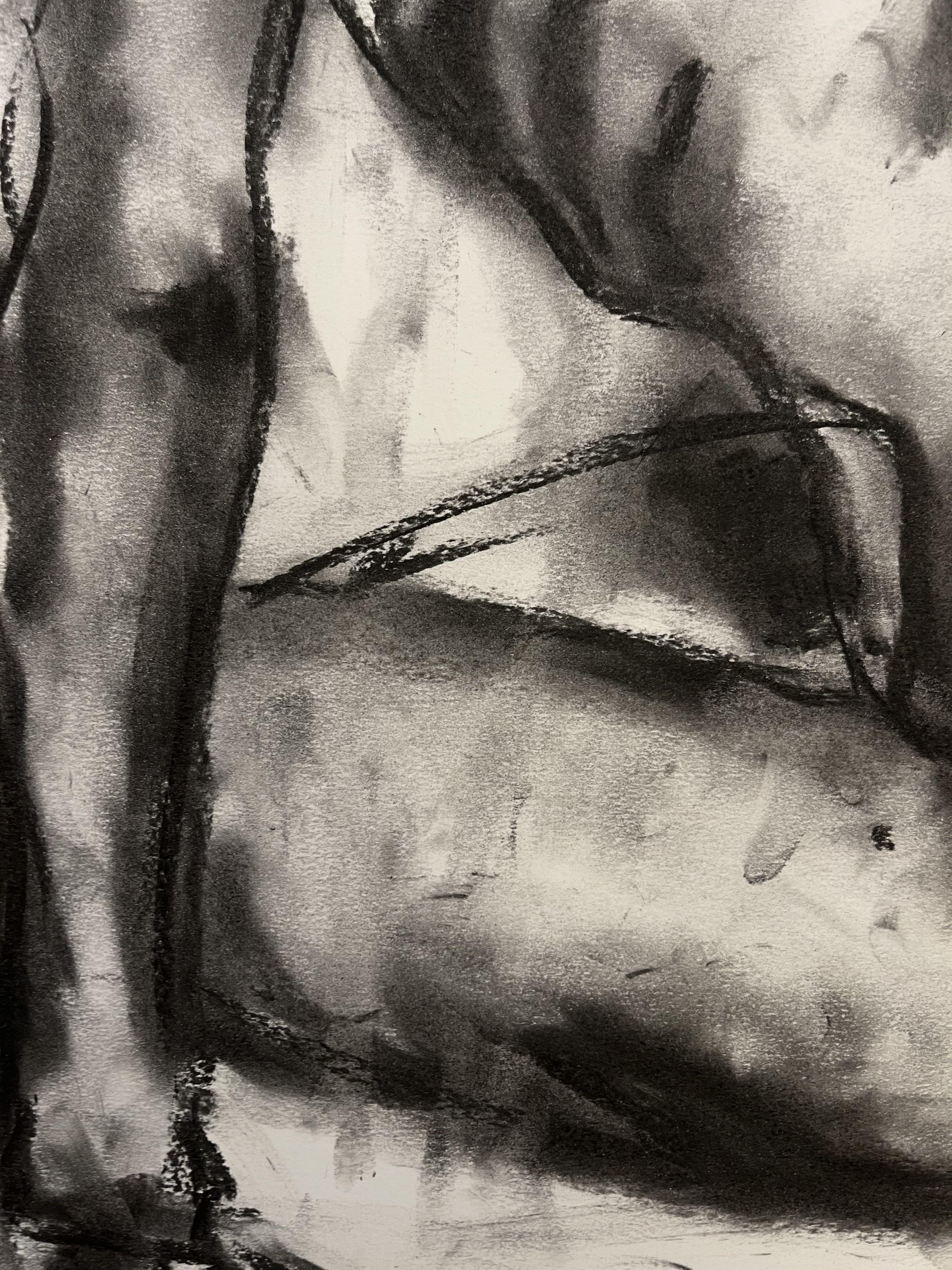 Moonlight, Drawing, Charcoal on Paper For Sale 2