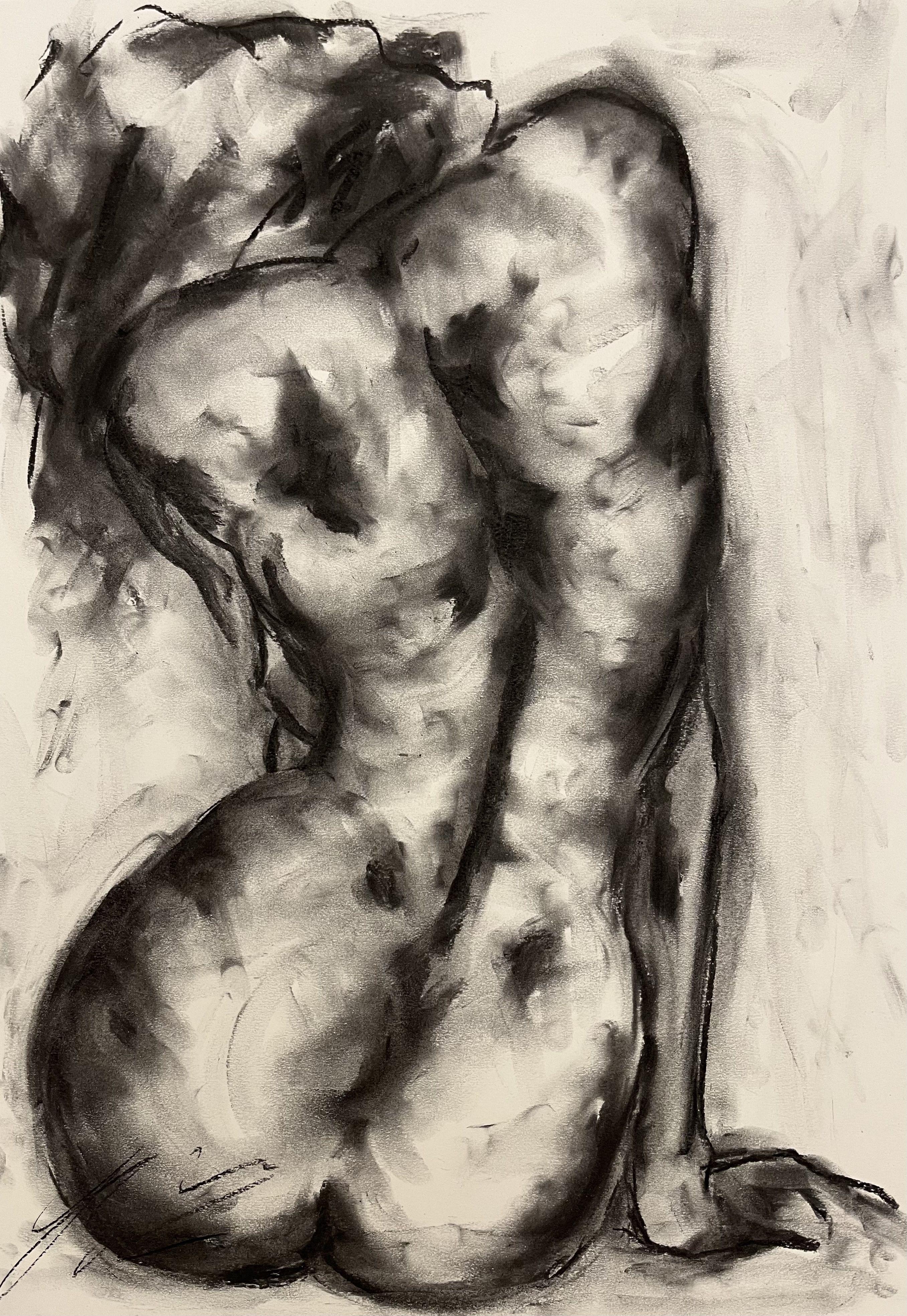 Soul, Drawing, Charcoal on Paper - Art by James Shipton