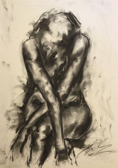 Thought, Drawing, Charcoal on Paper
