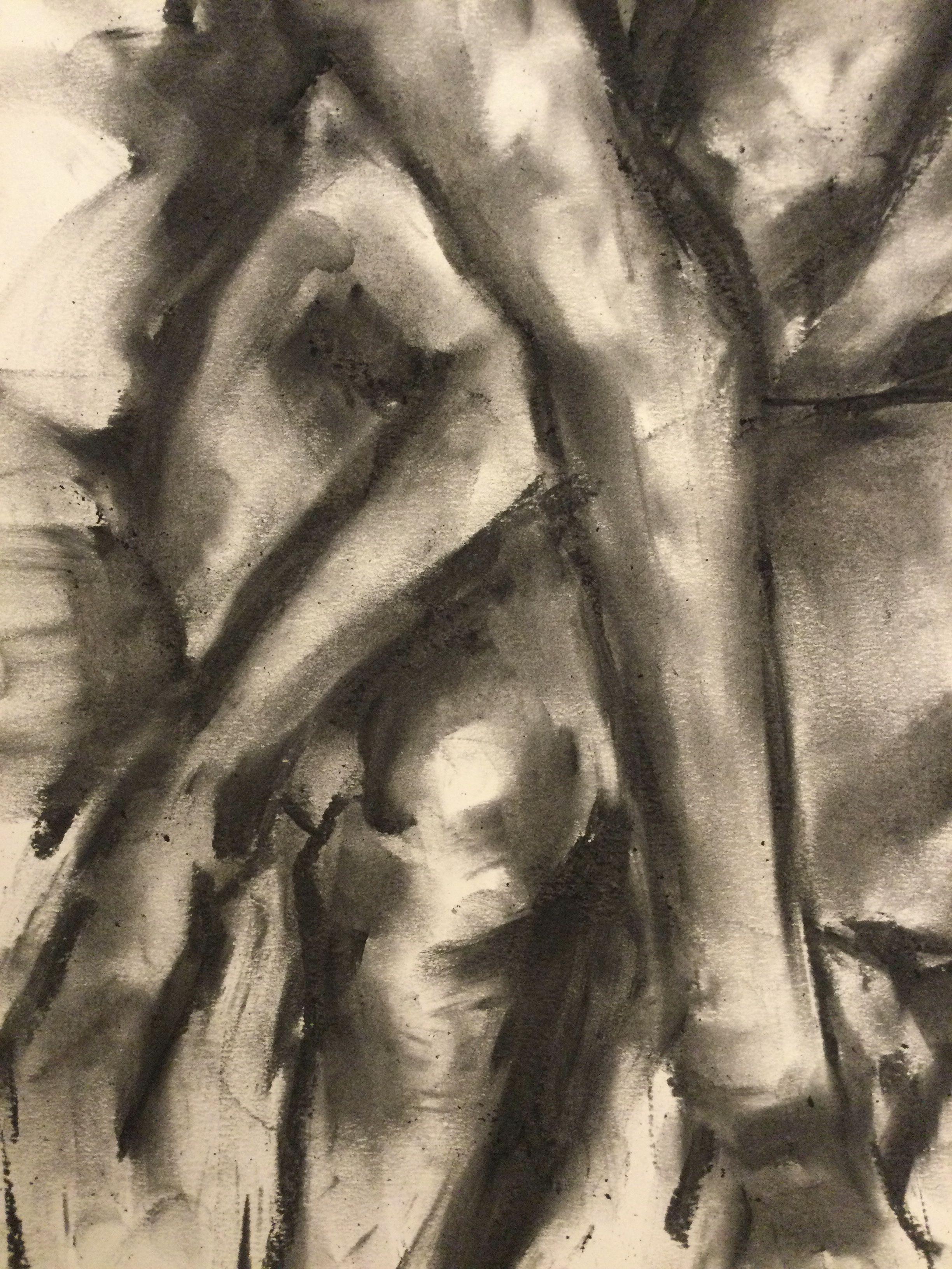 Thought, Drawing, Charcoal on Paper For Sale 2