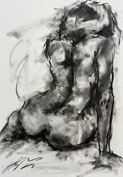 Situación, Dibujo, Carboncillo sobre papel