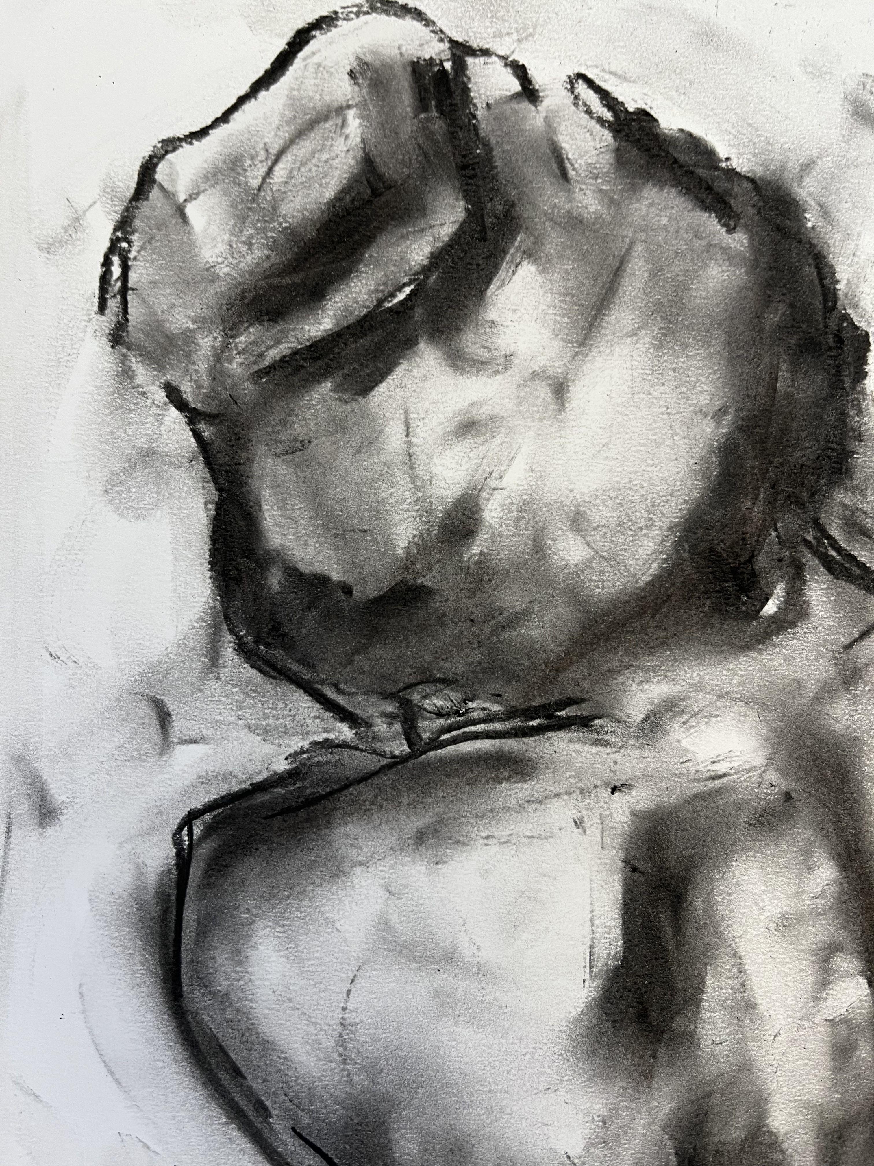 Disorder, Drawing, Charcoal on Paper - Impressionist Art by James Shipton