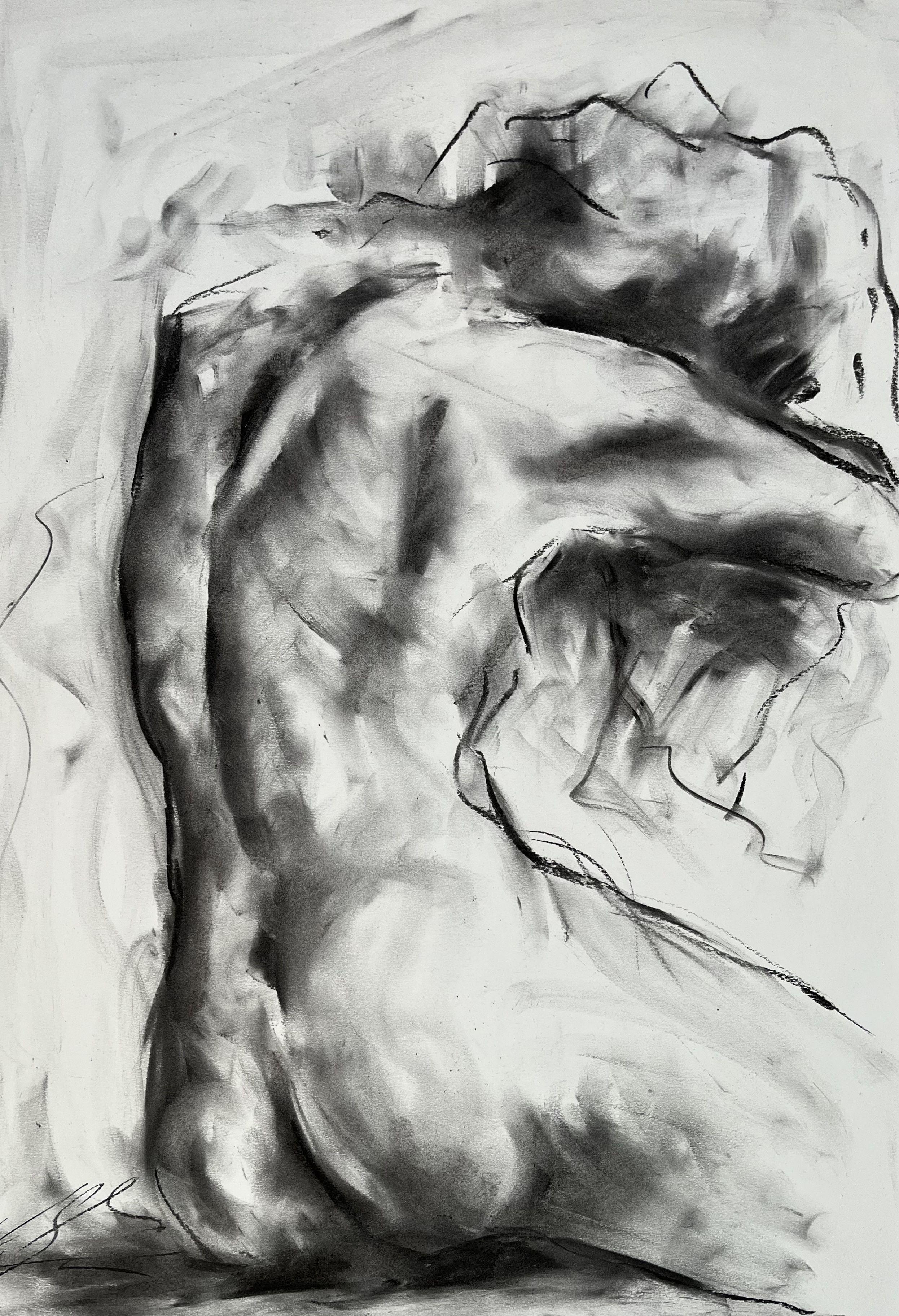 Shadows, Drawing, Charcoal on Paper - Art by James Shipton