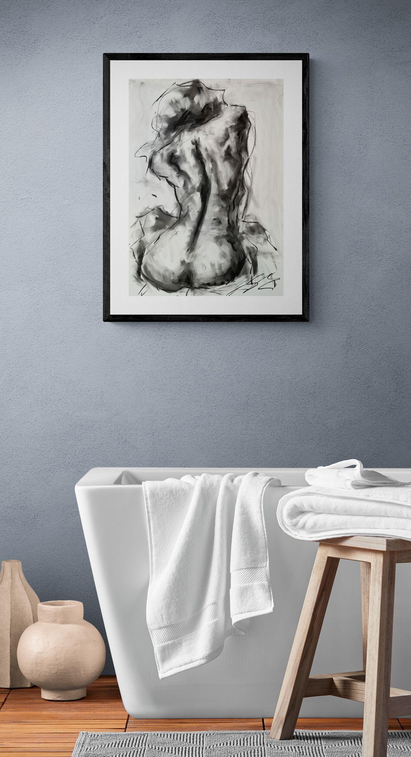 Uncovered, Drawing, Charcoal on Paper - Impressionist Art by James Shipton