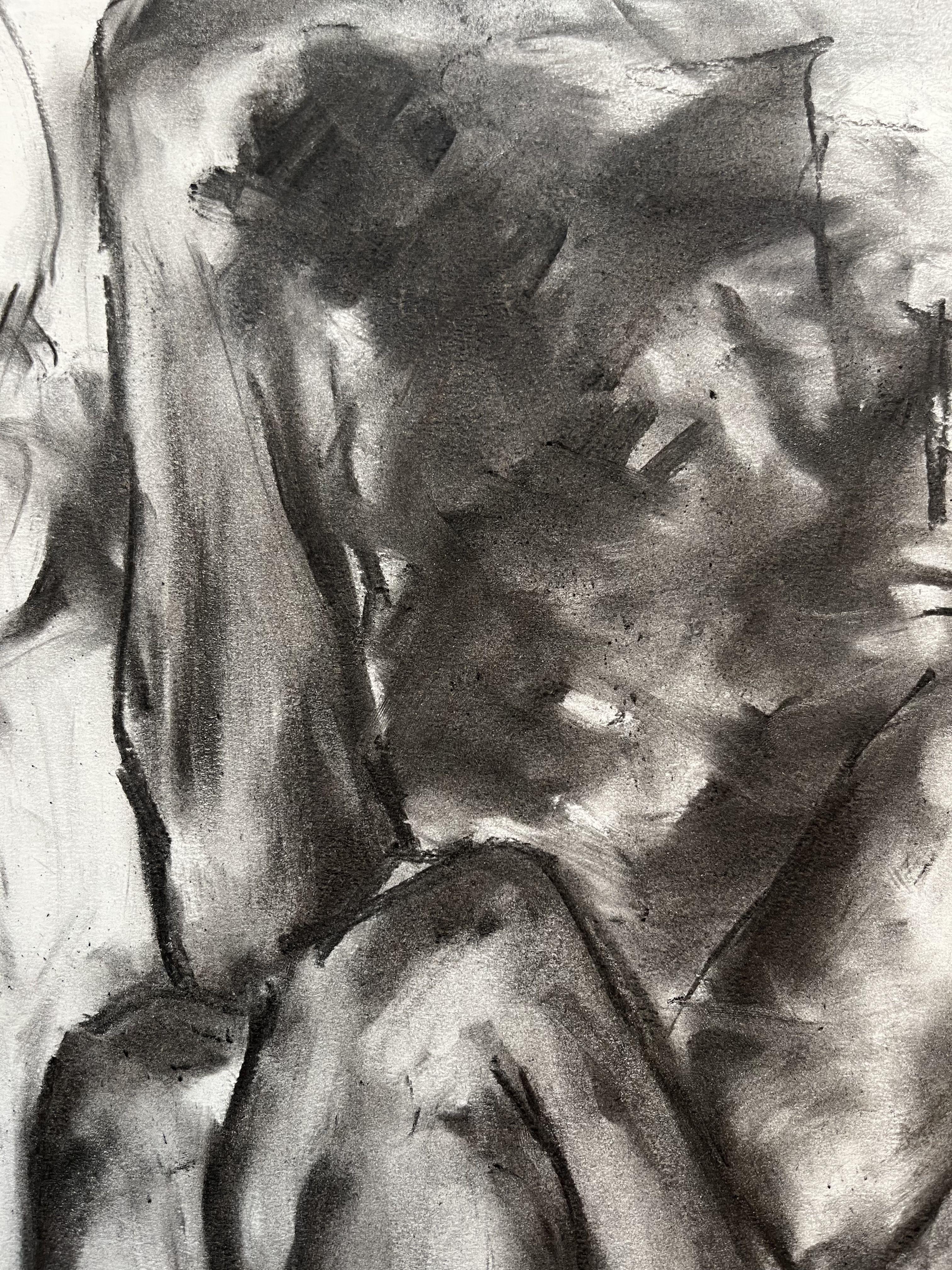 Thoughts, Drawing, Charcoal on Paper - Impressionist Art by James Shipton