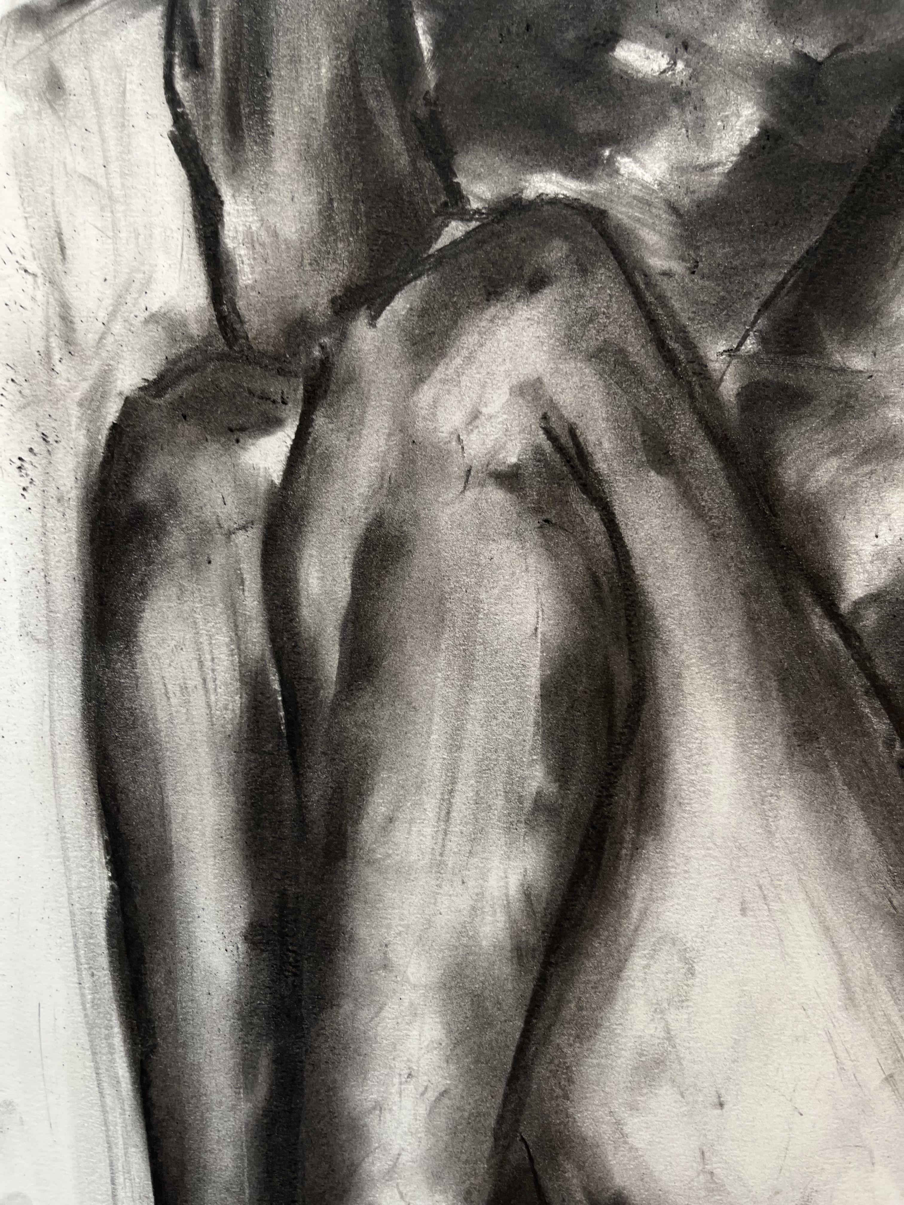Thoughts, Drawing, Charcoal on Paper For Sale 1