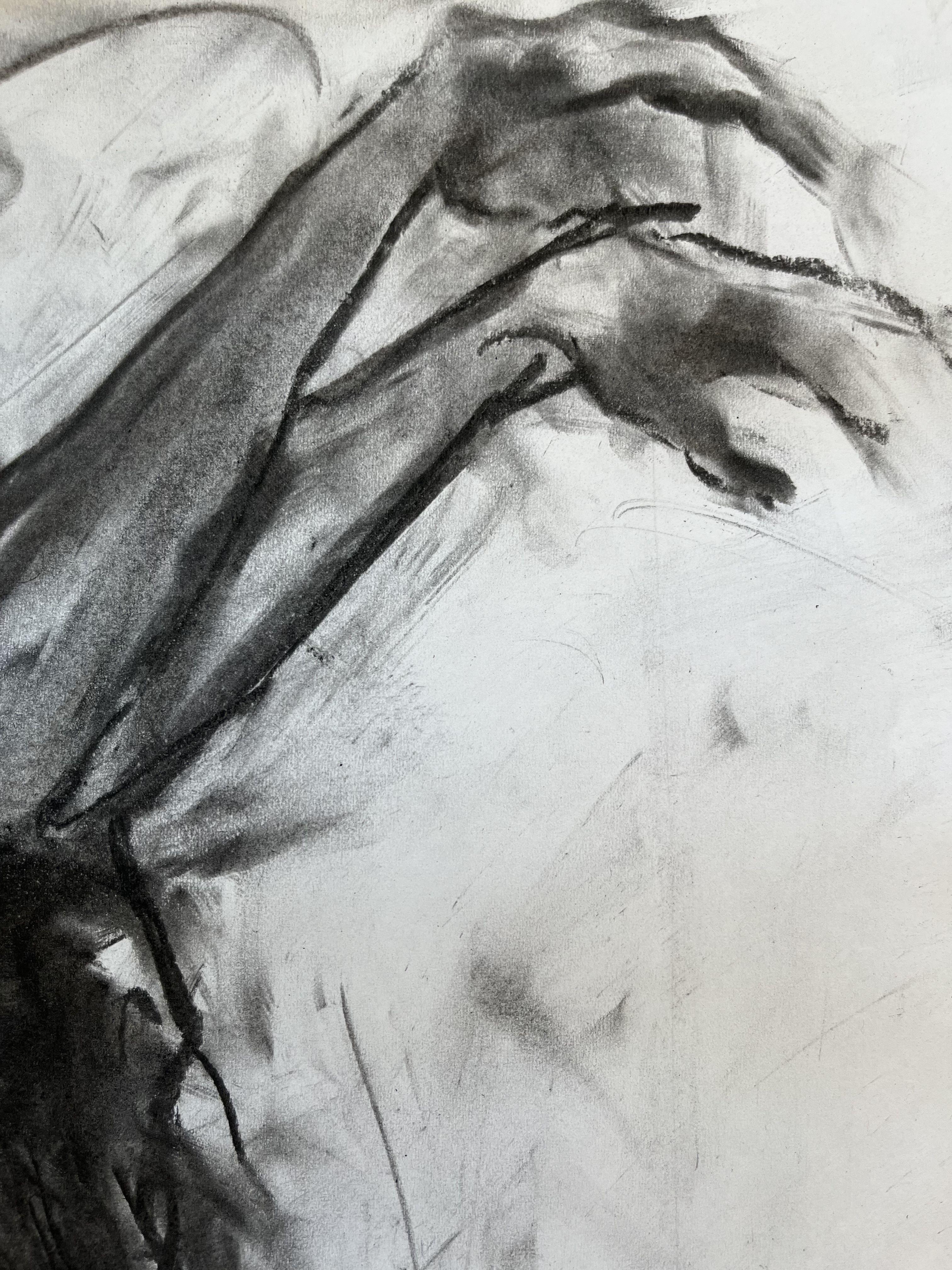 Drama, Drawing, Charcoal on Paper - Impressionist Art by James Shipton