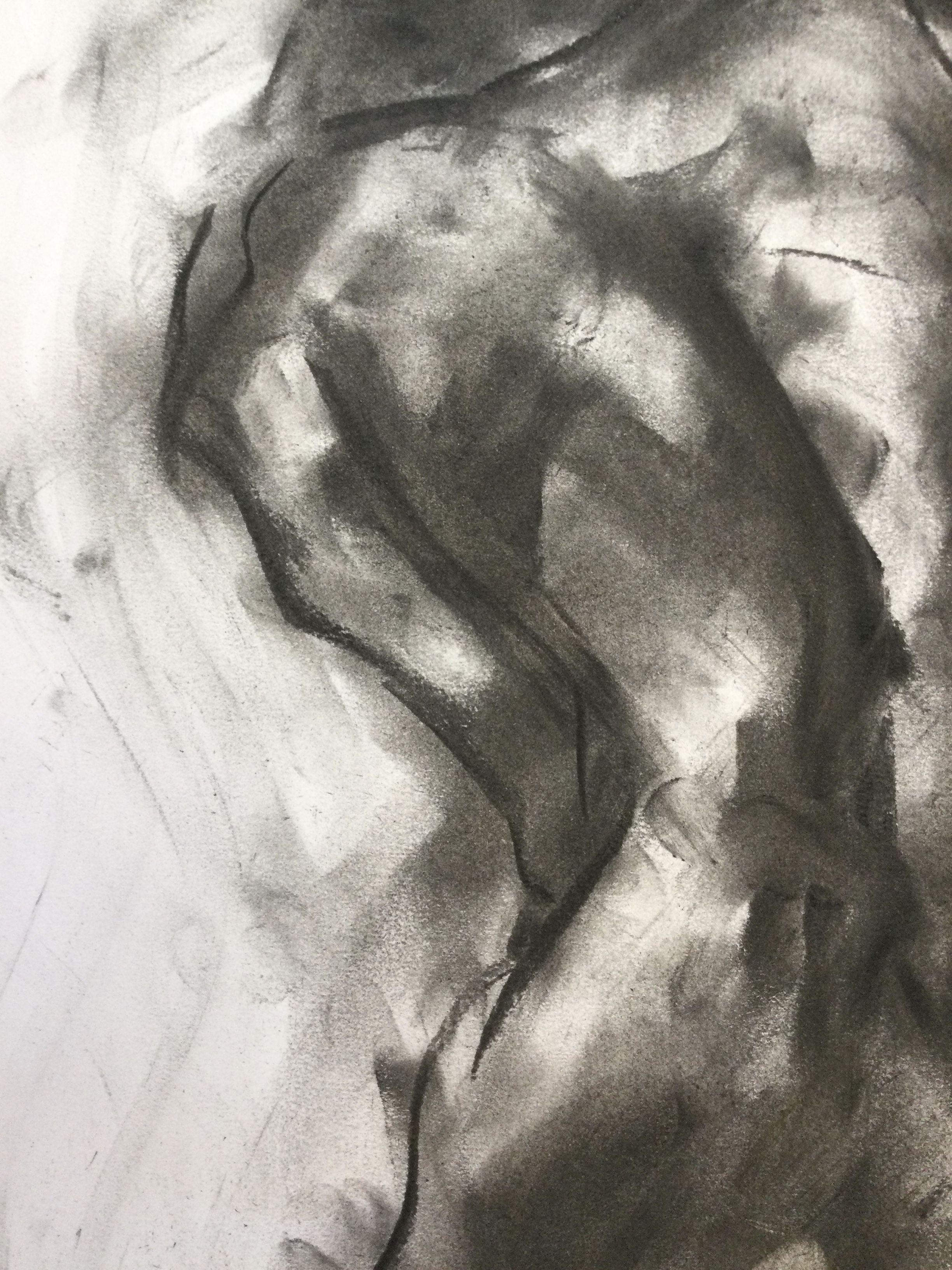 Cost, Drawing, Charcoal on Paper For Sale 1
