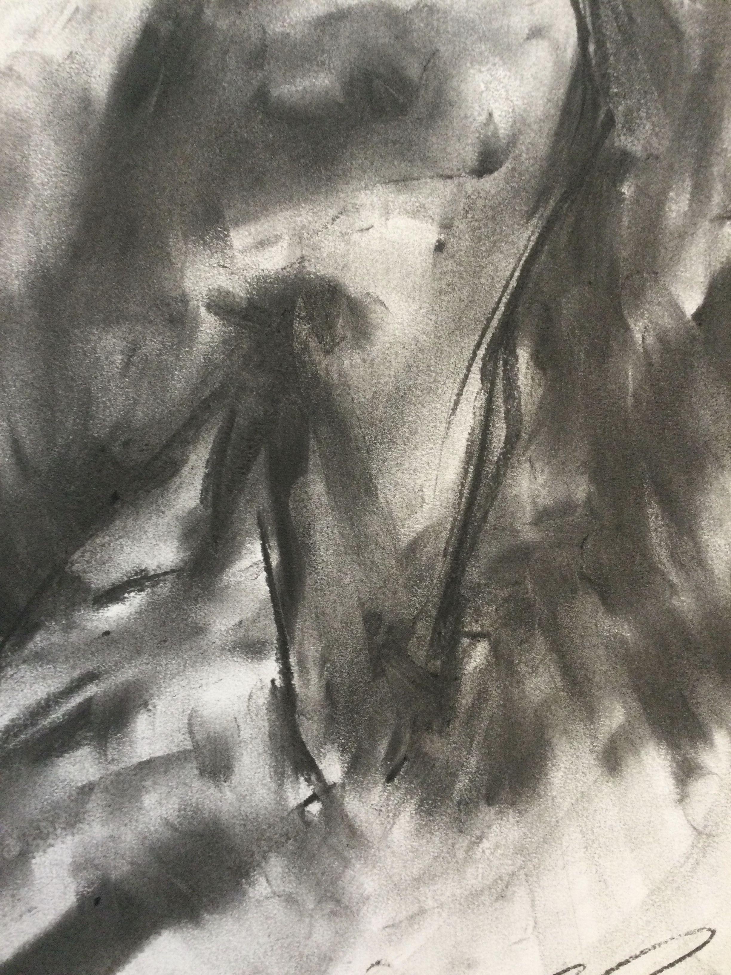 One of Us, Drawing, Charcoal on Paper For Sale 1