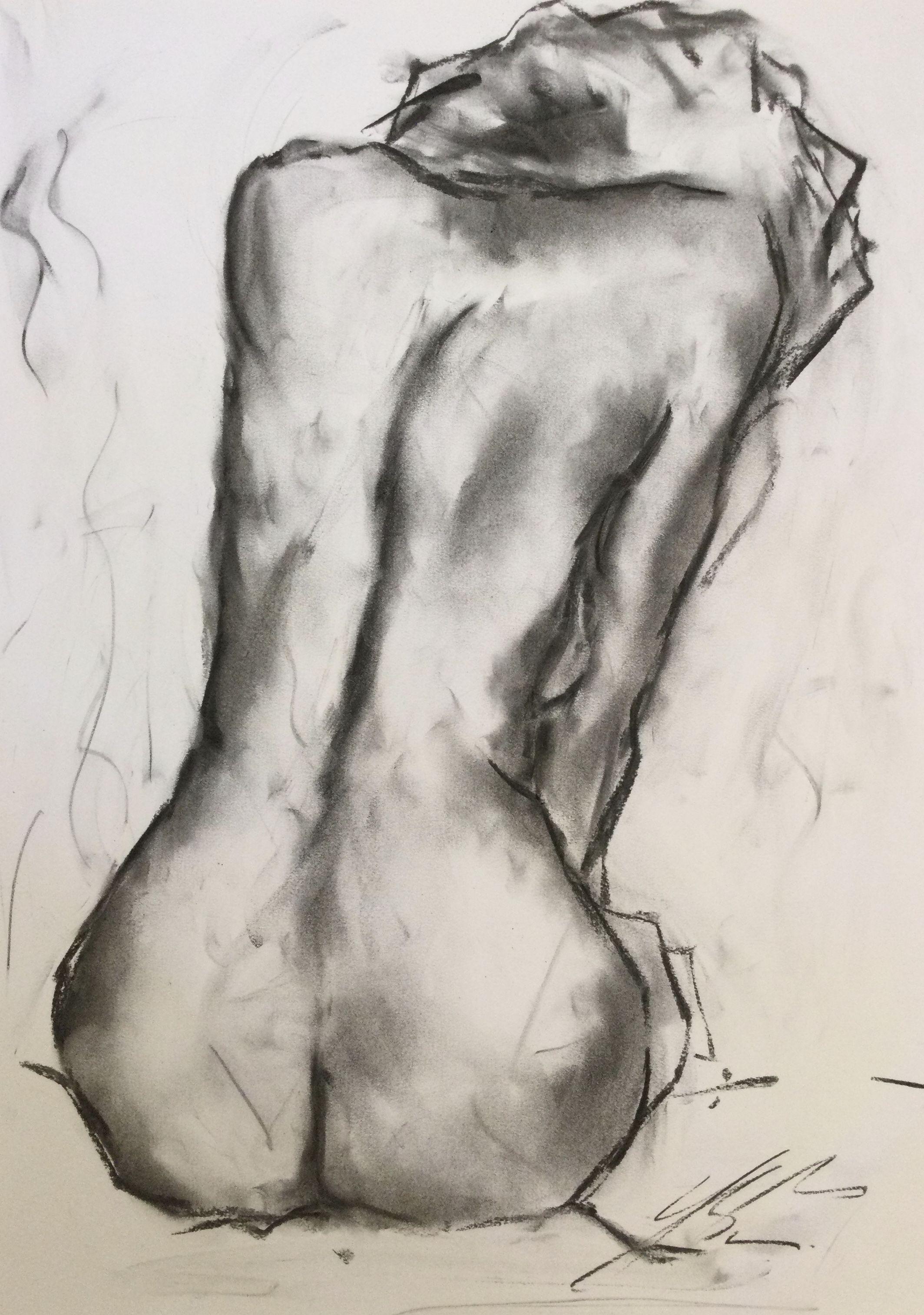 Not At Home, Drawing, Charcoal on Paper - Art by James Shipton