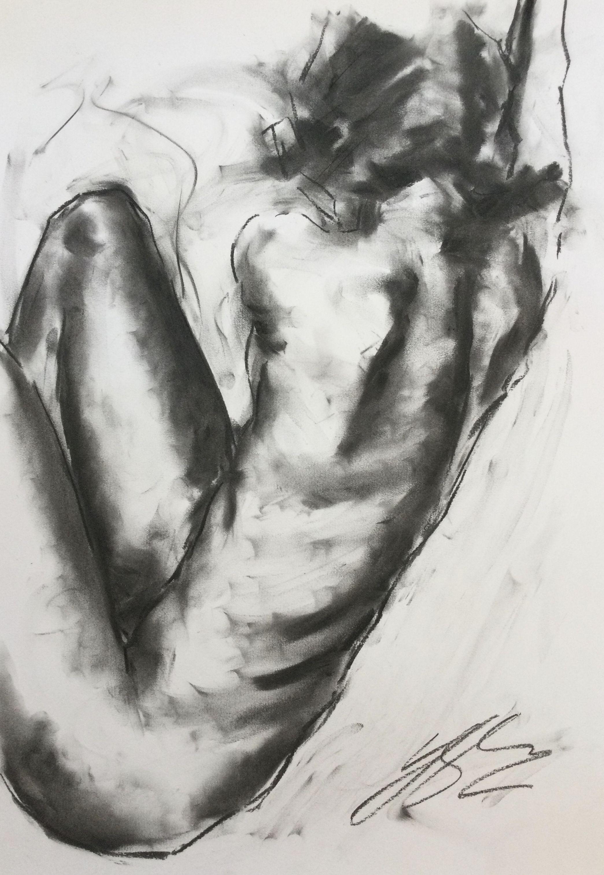 Timeless, Drawing, Charcoal on Paper - Art by James Shipton