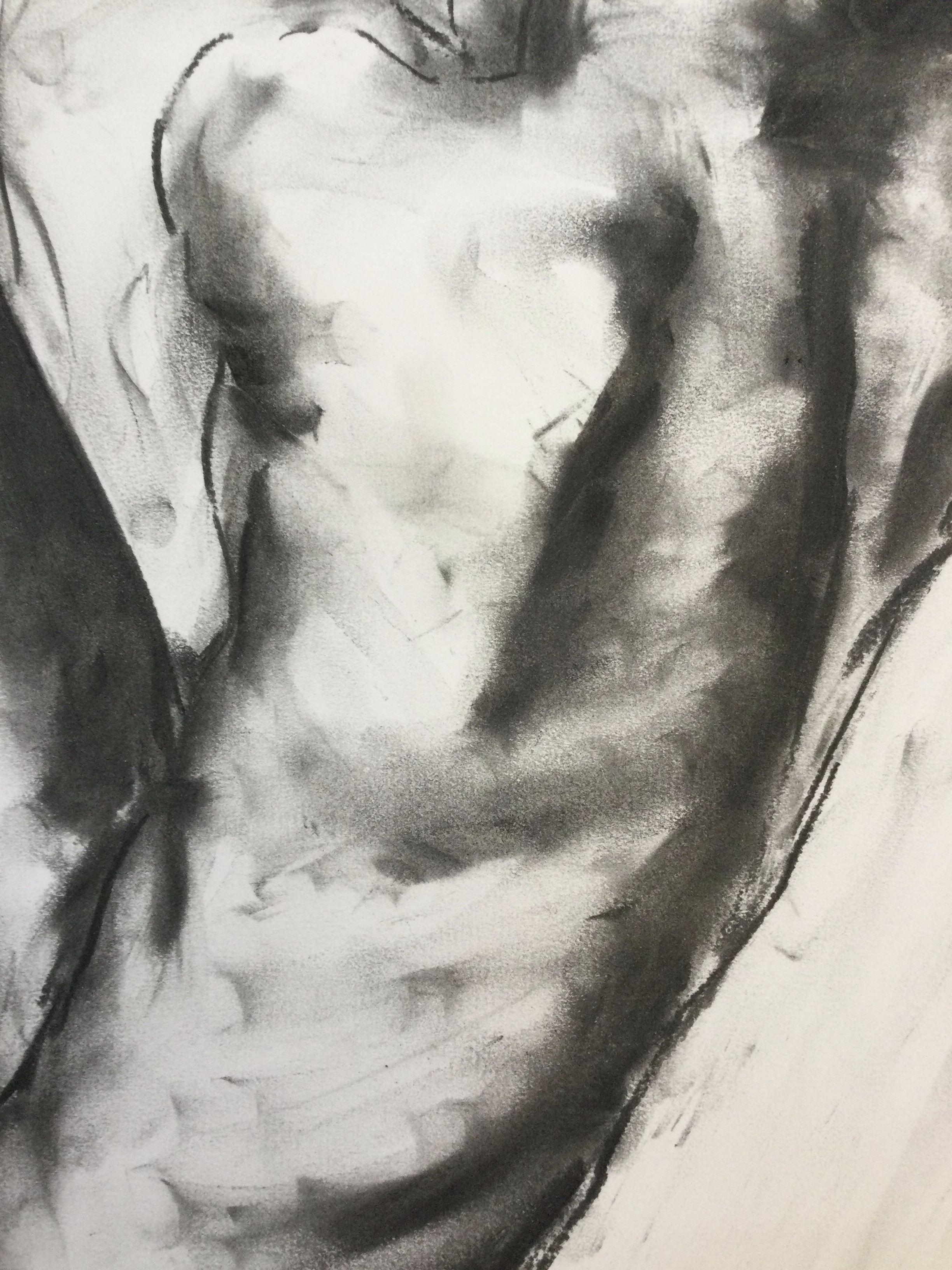 Senza tempo, Disegno, Carboncino su carta in vendita 1