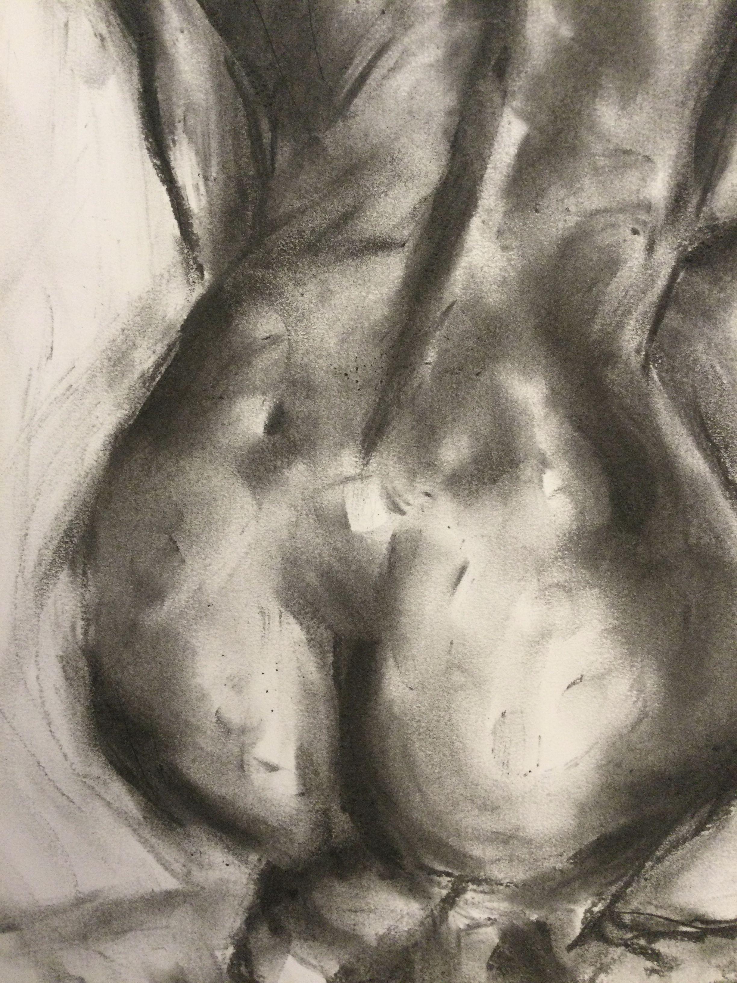 What Next?, Drawing, Charcoal on Paper For Sale 2