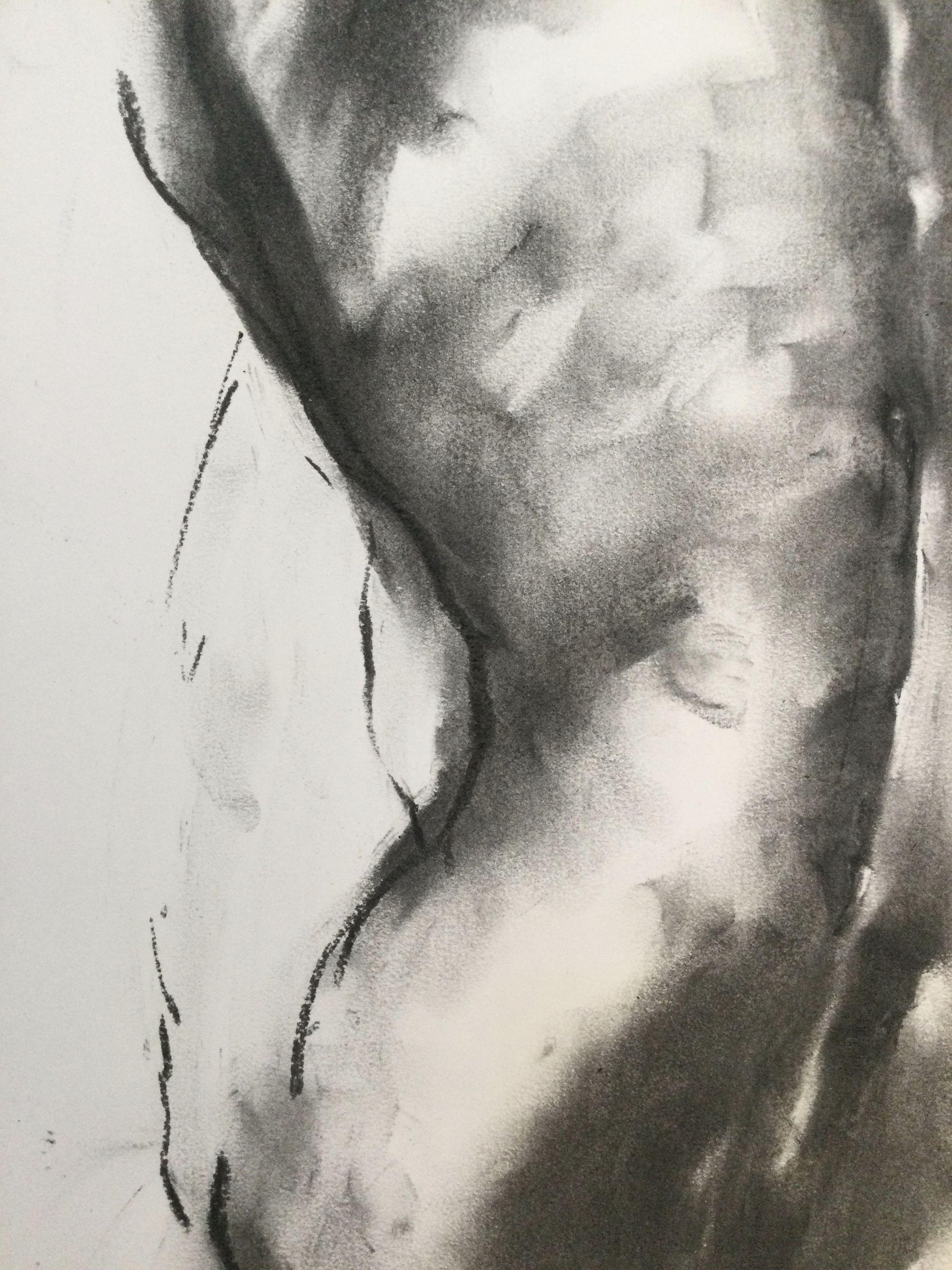 Undone, Drawing, Charcoal on Paper For Sale 1