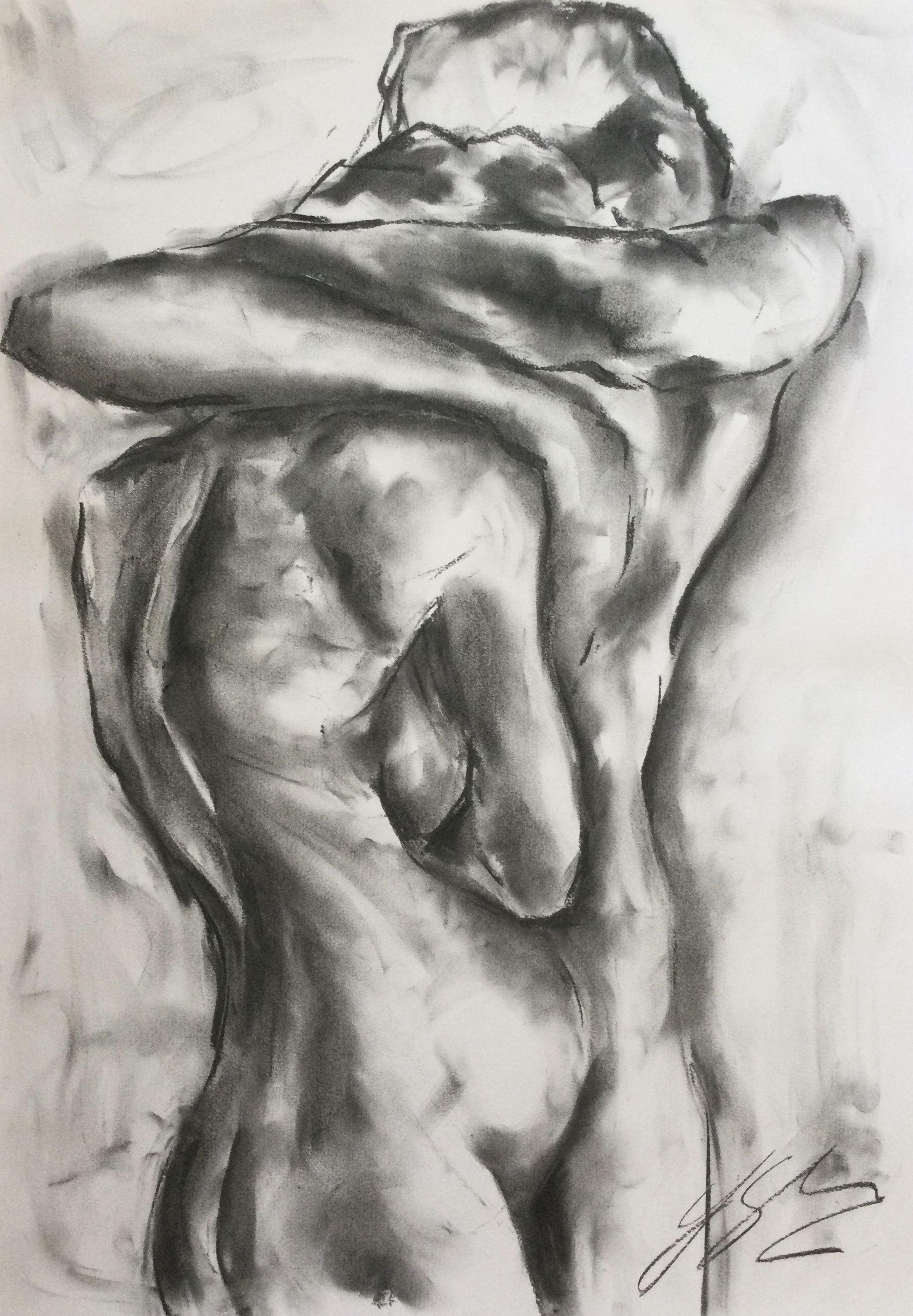 QUAPROPTER PATERNITATIS, Drawing, Charcoal on Paper - Art by James Shipton