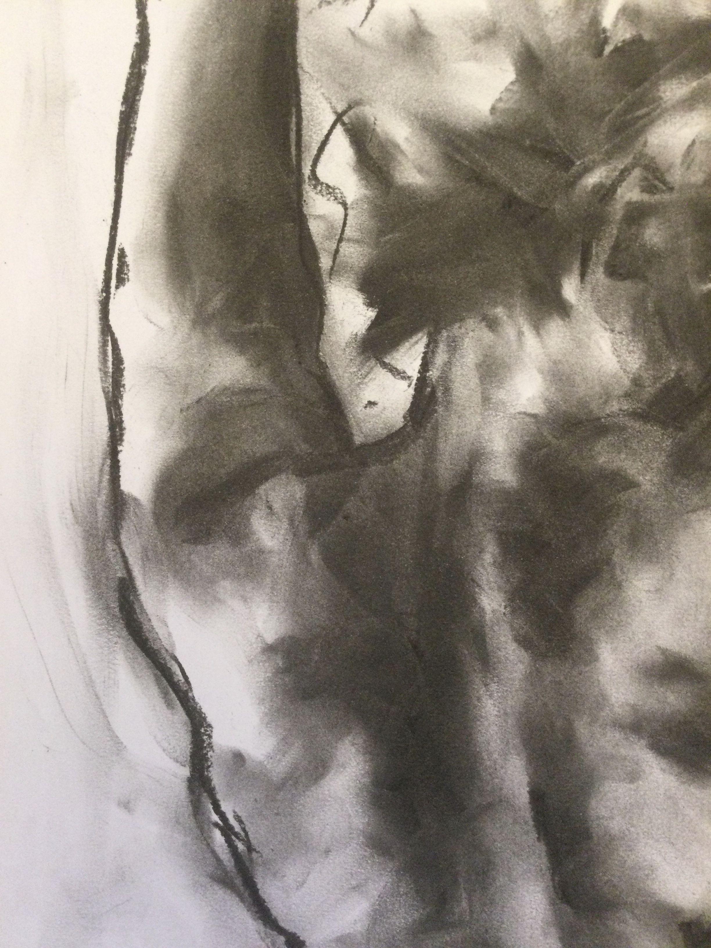 Leap Of Faith, Drawing, Charcoal on Paper - Impressionist Art by James Shipton