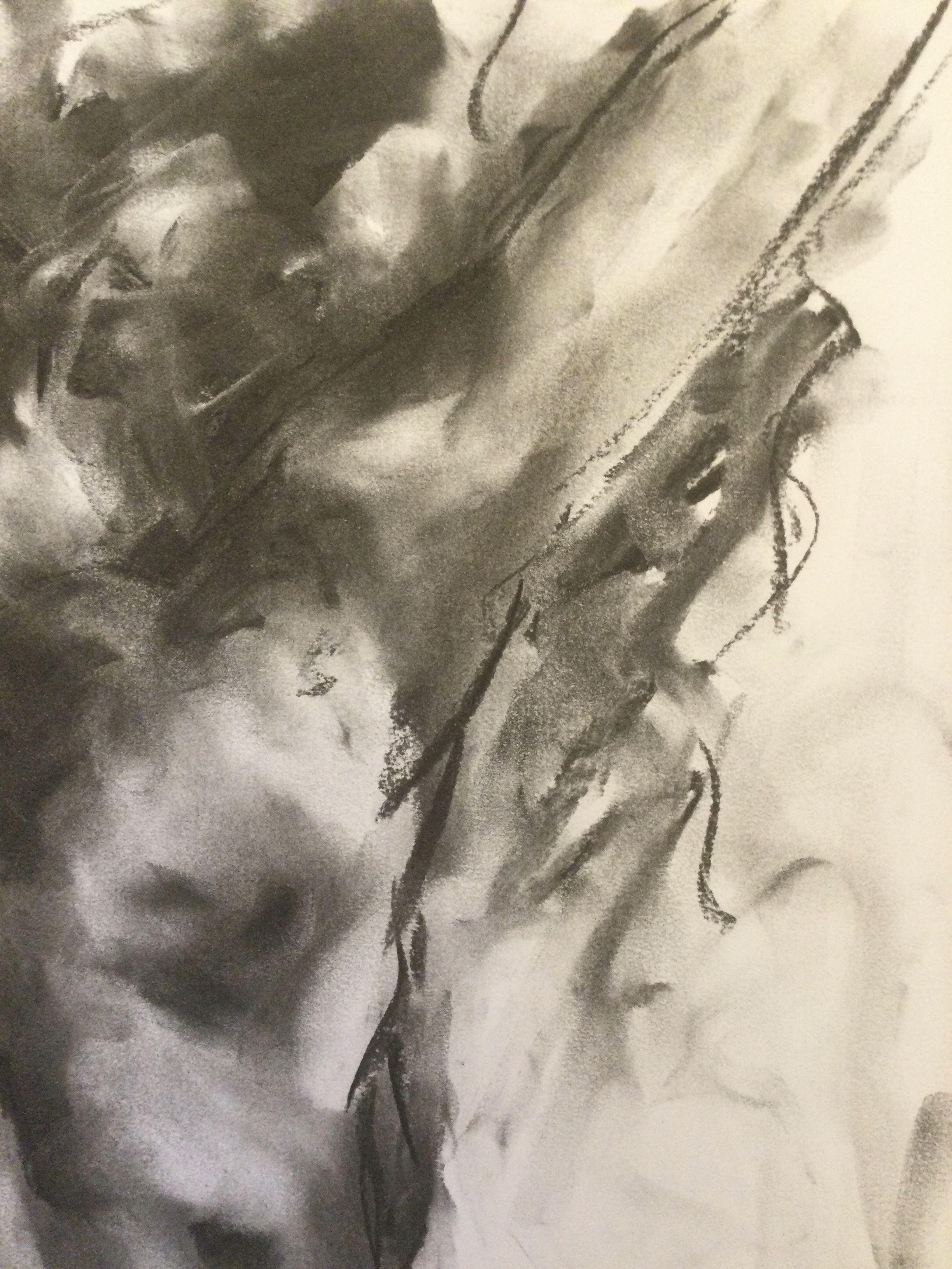 Original charcoal drawing on paper by James Shipton  My works are heavily influenced by the art work of Degas and Gustav Klimt.    My desire is to capture the beauty of the female human form, whilst portraying human isolation. I achieve this through