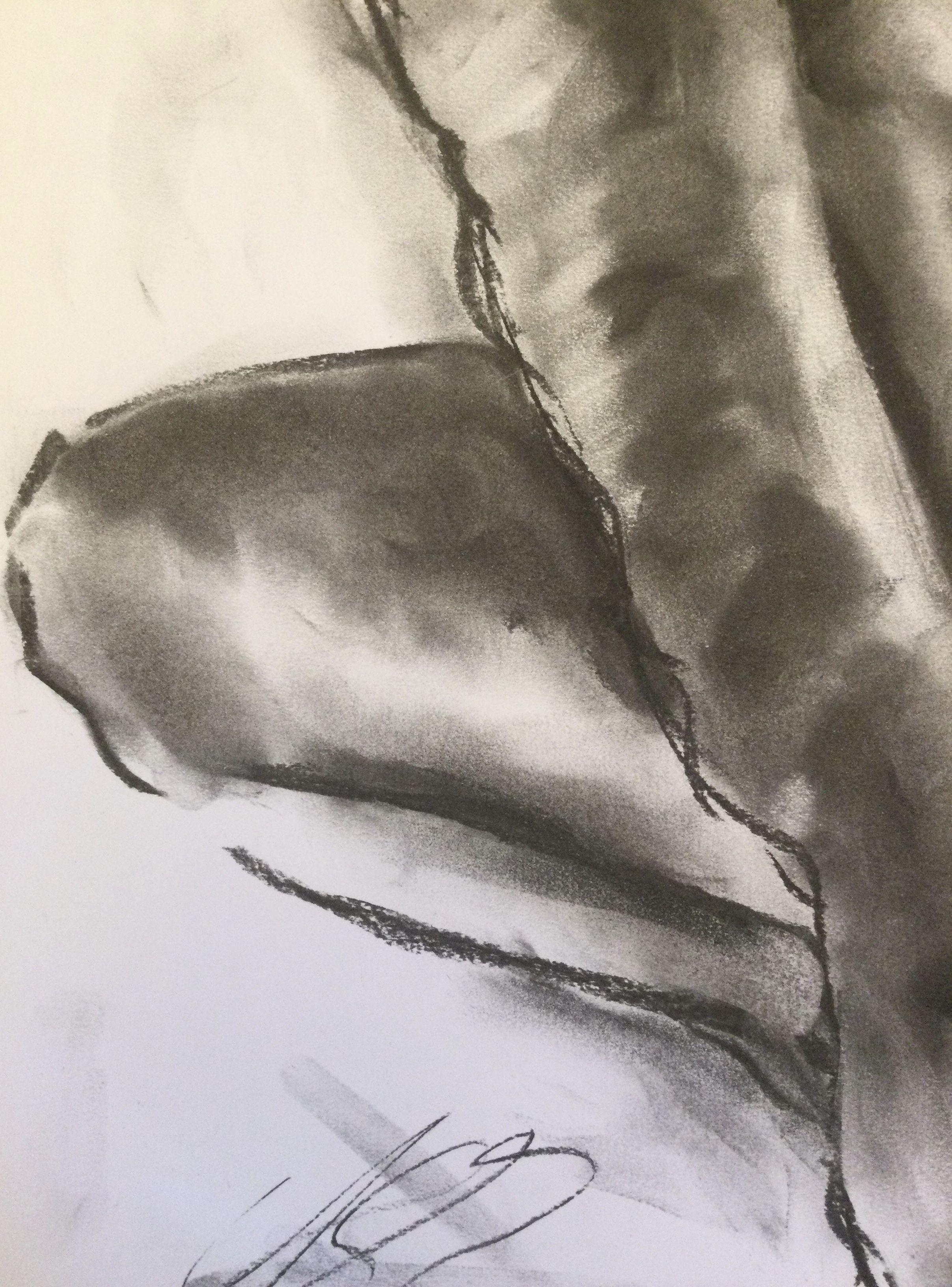 Leap Of Faith, Drawing, Charcoal on Paper For Sale 2