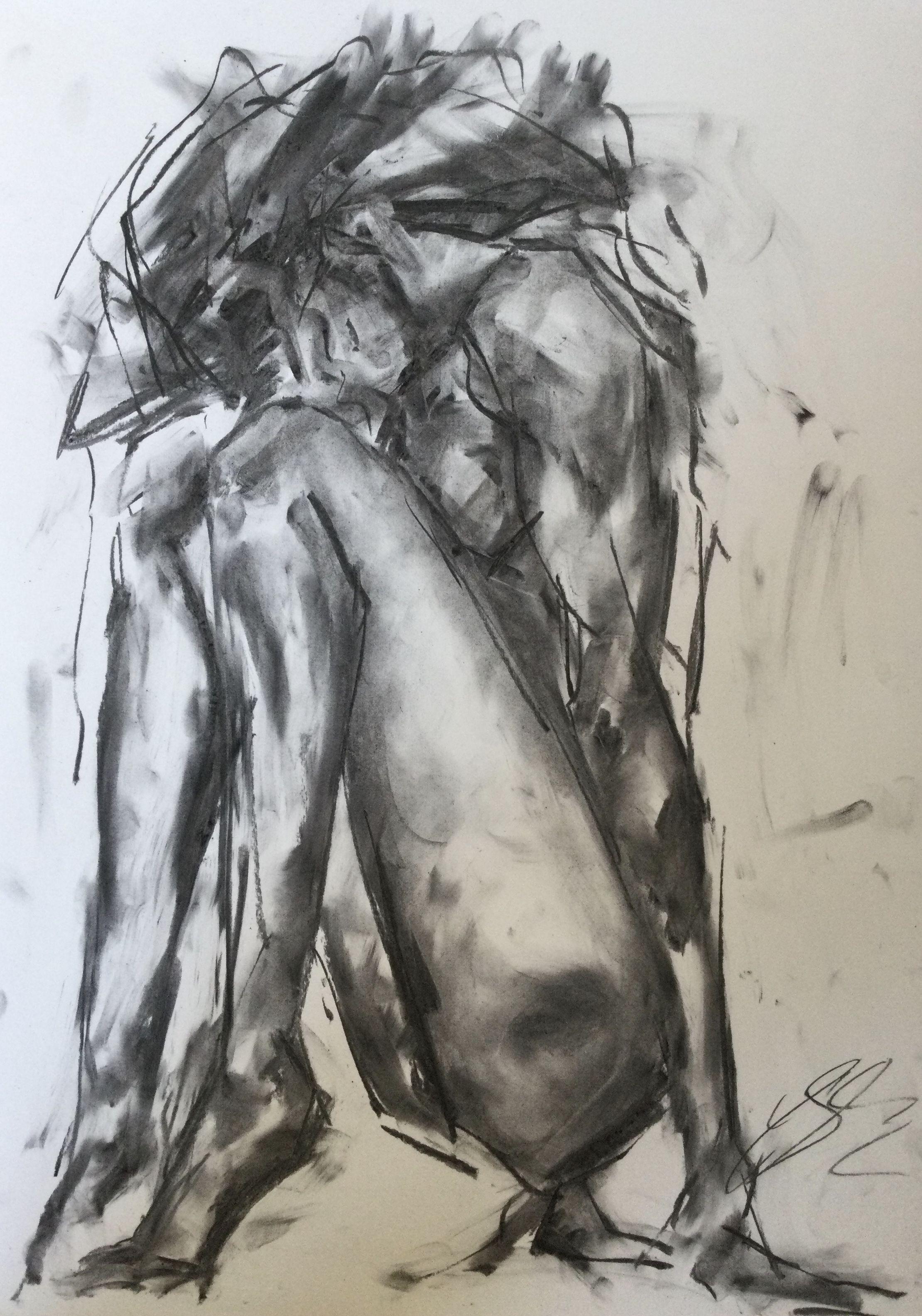 Found, Drawing, Charcoal on Paper - Art by James Shipton