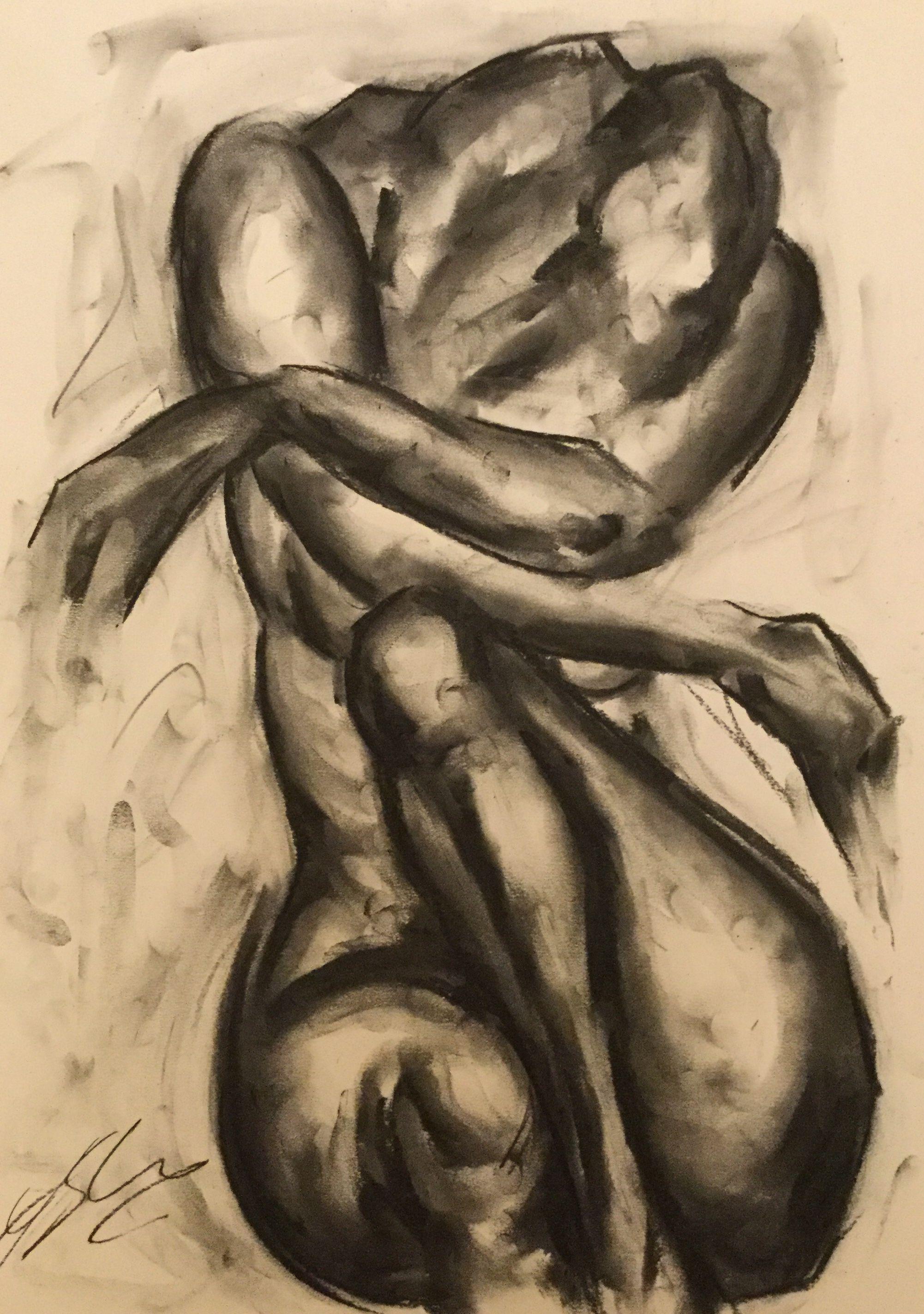Explain, Drawing, Charcoal on Paper - Art by James Shipton
