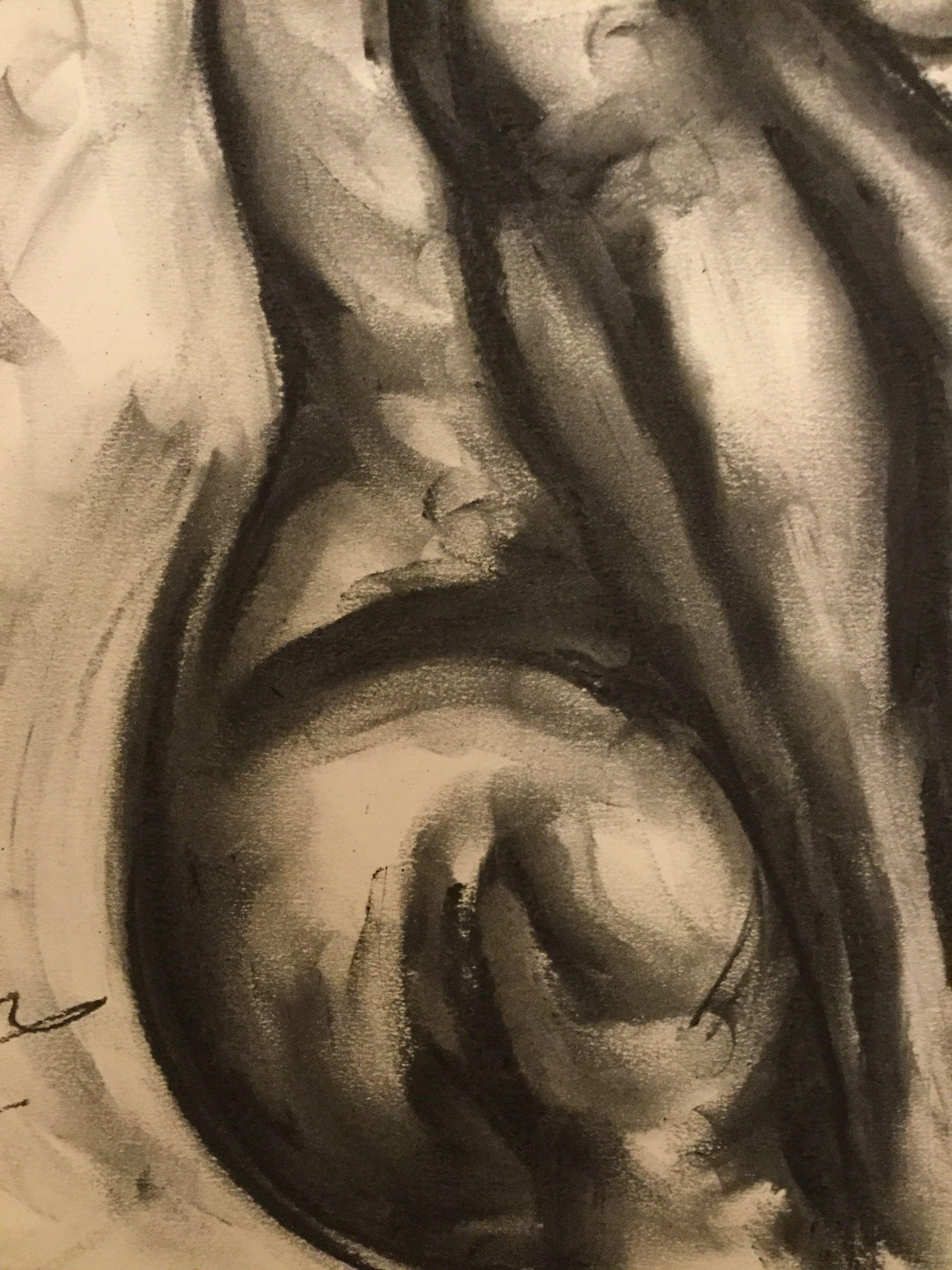 Explain, Drawing, Charcoal on Paper For Sale 1