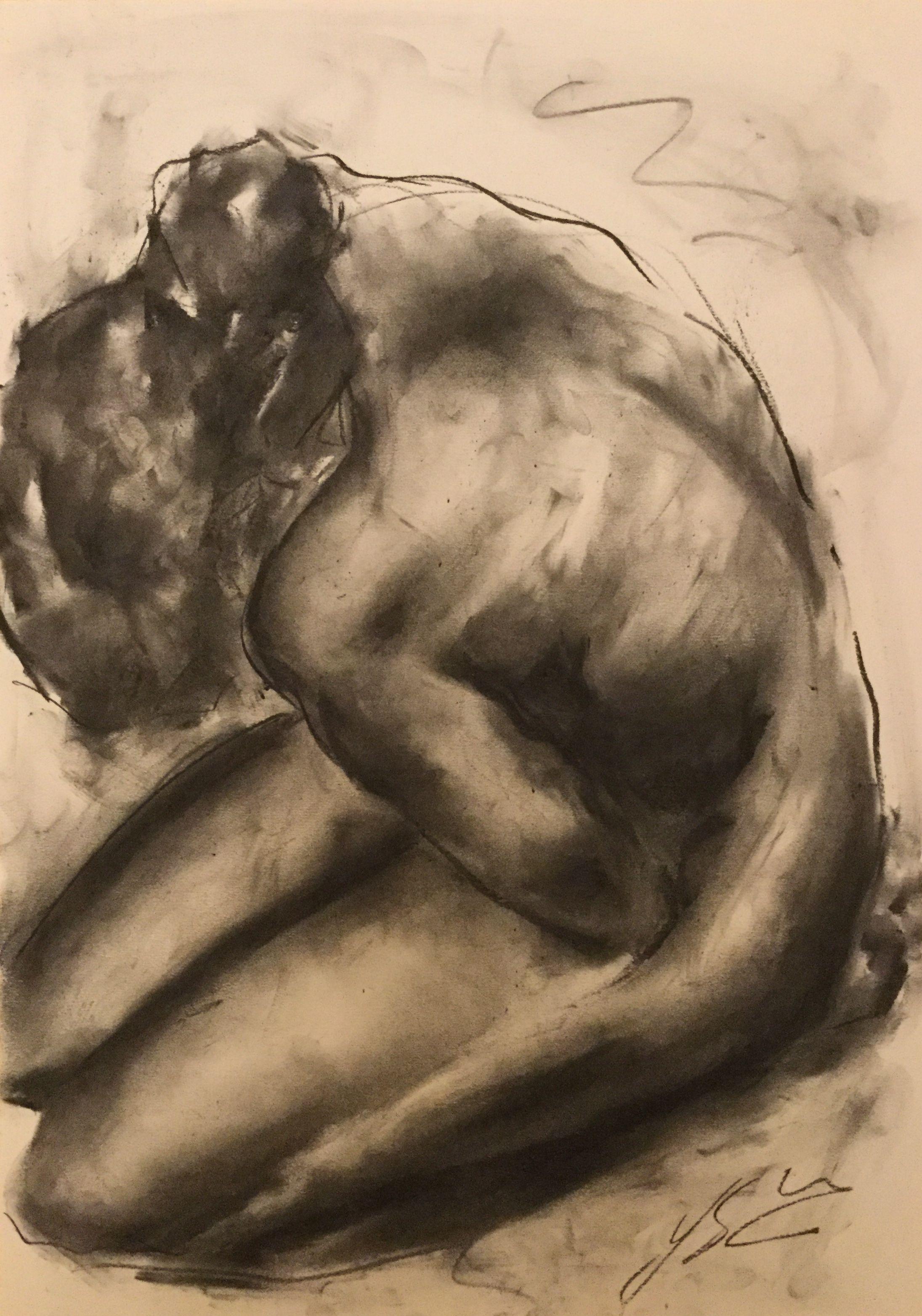 Answers?, Drawing, Charcoal on Paper - Art by James Shipton