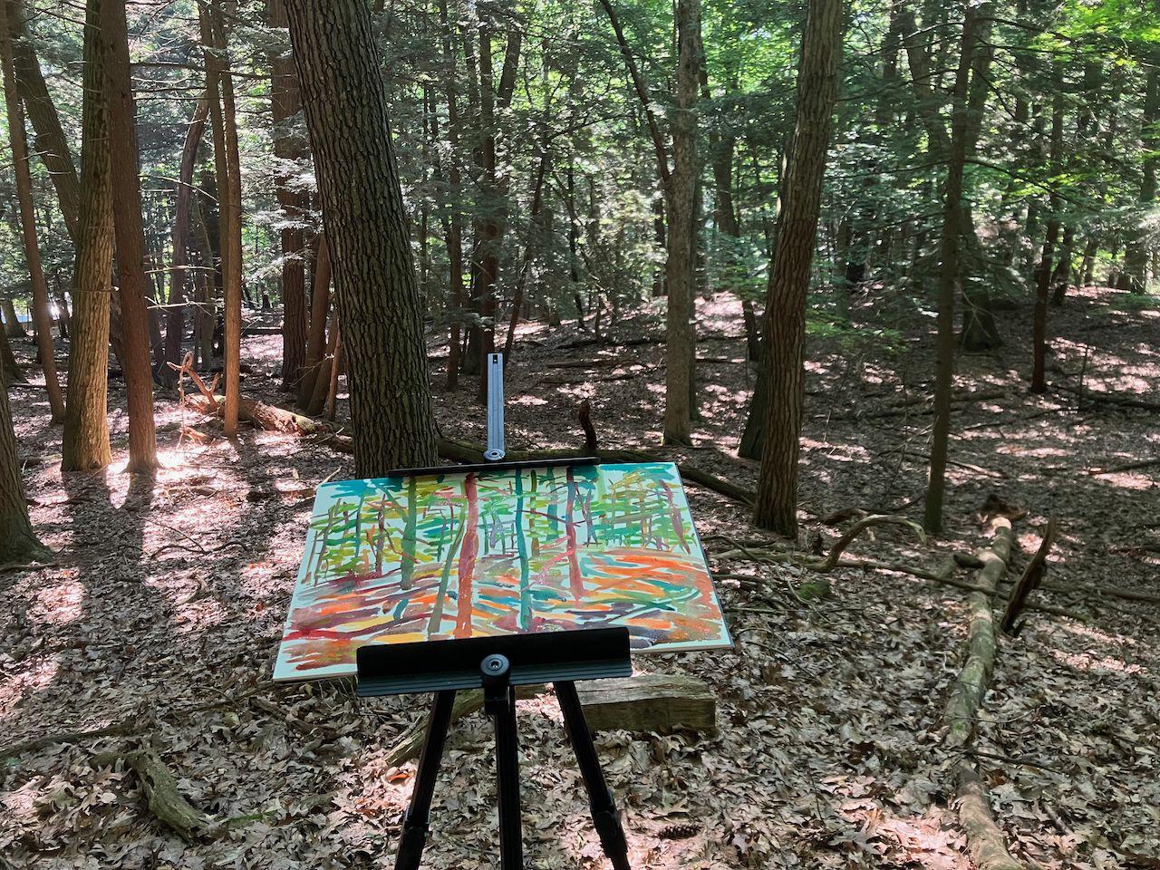 Acuarela plein air de los bosques de Ox-Bow en Saugatuck, MI. :: Pintura :: Impresionista :: Esta obra viene con un certificado oficial de autenticidad firmado por el artista :: Lista para colgar: No :: Firmado: Sí :: Lugar de la firma: En el