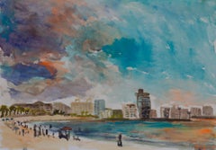 Carolina Beach, San Juan, P.R., Painting, Watercolor on Paper