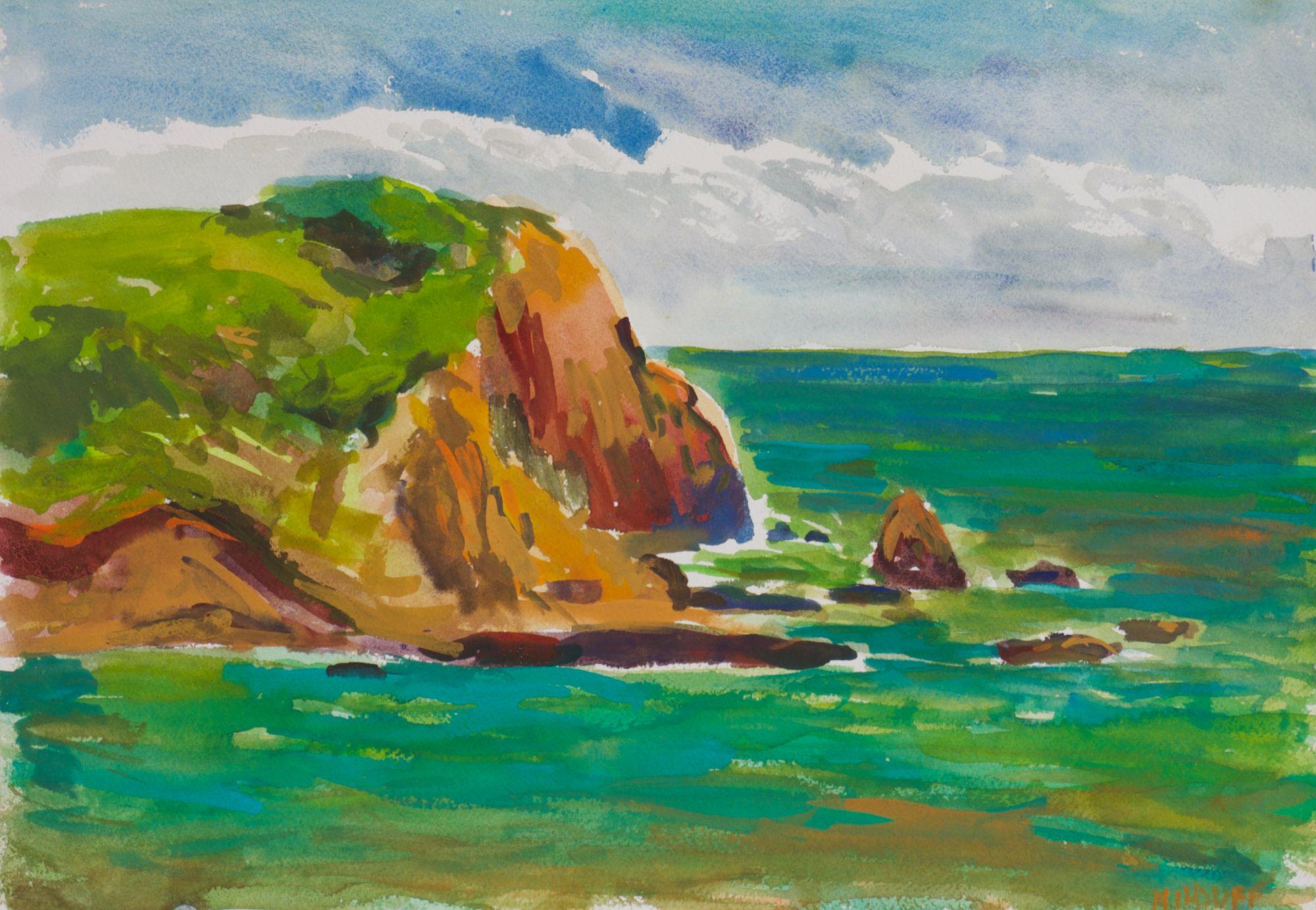 Cabo Rojo view Puerto Rico, Painting, Watercolor on Watercolor Paper - Art by John Kilduff
