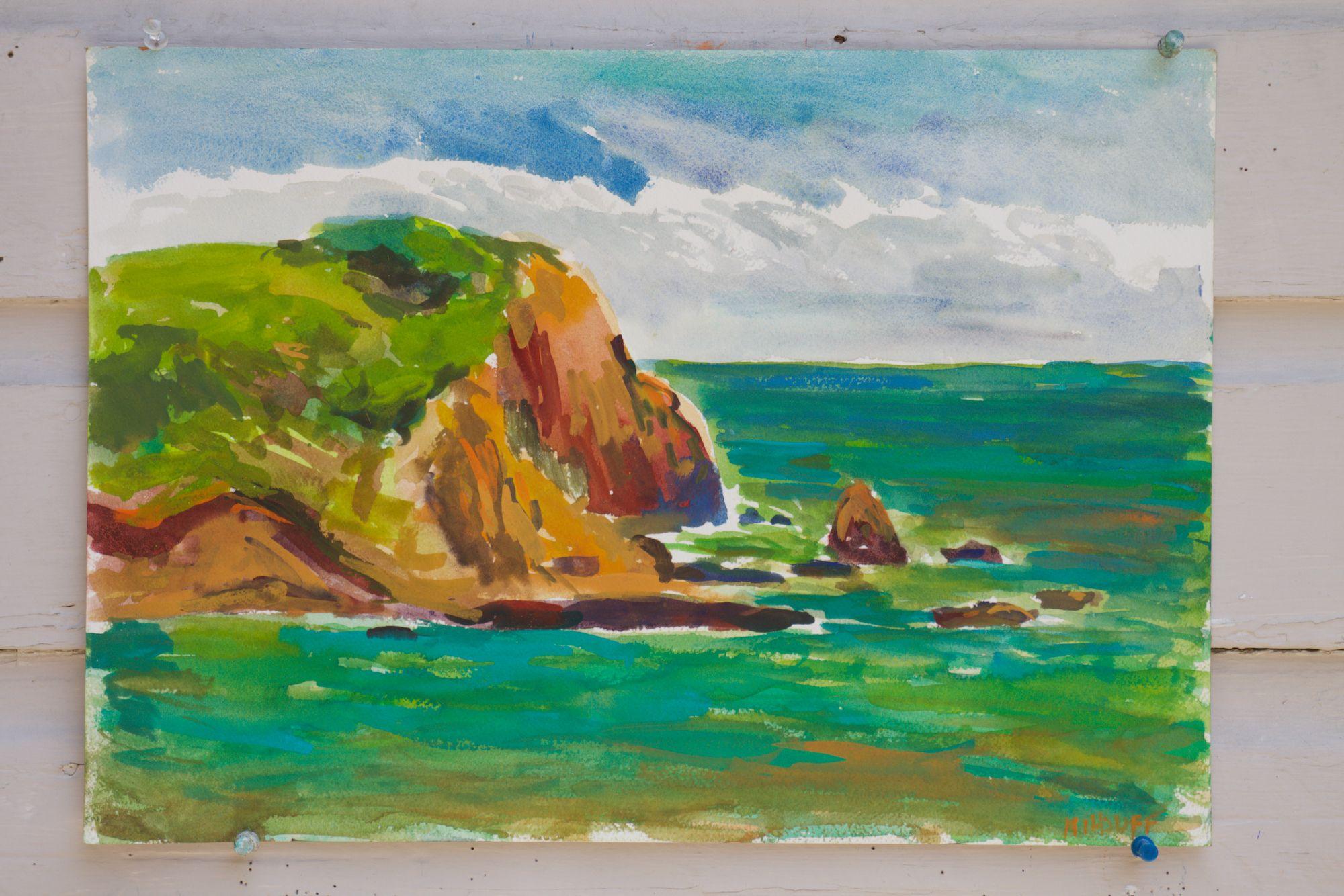 Cabo Rojo view Puerto Rico, Painting, Watercolor on Watercolor Paper - Impressionist Art by John Kilduff